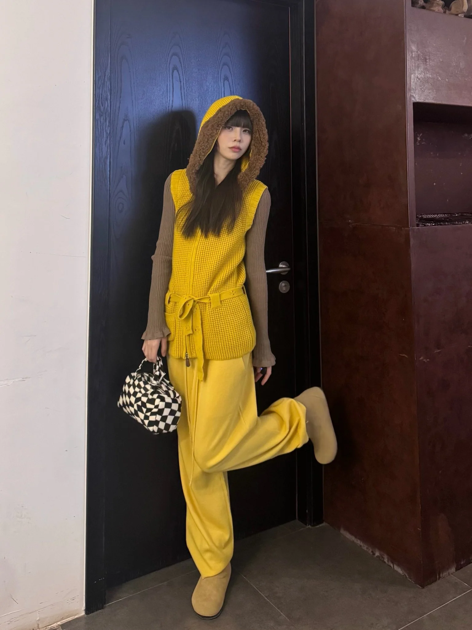 o cloche code Mid-rise cropped trousers Mid-rise cropped trousers (OCC-OH01P842-CUSTARD Cream Yellow) - Image 8