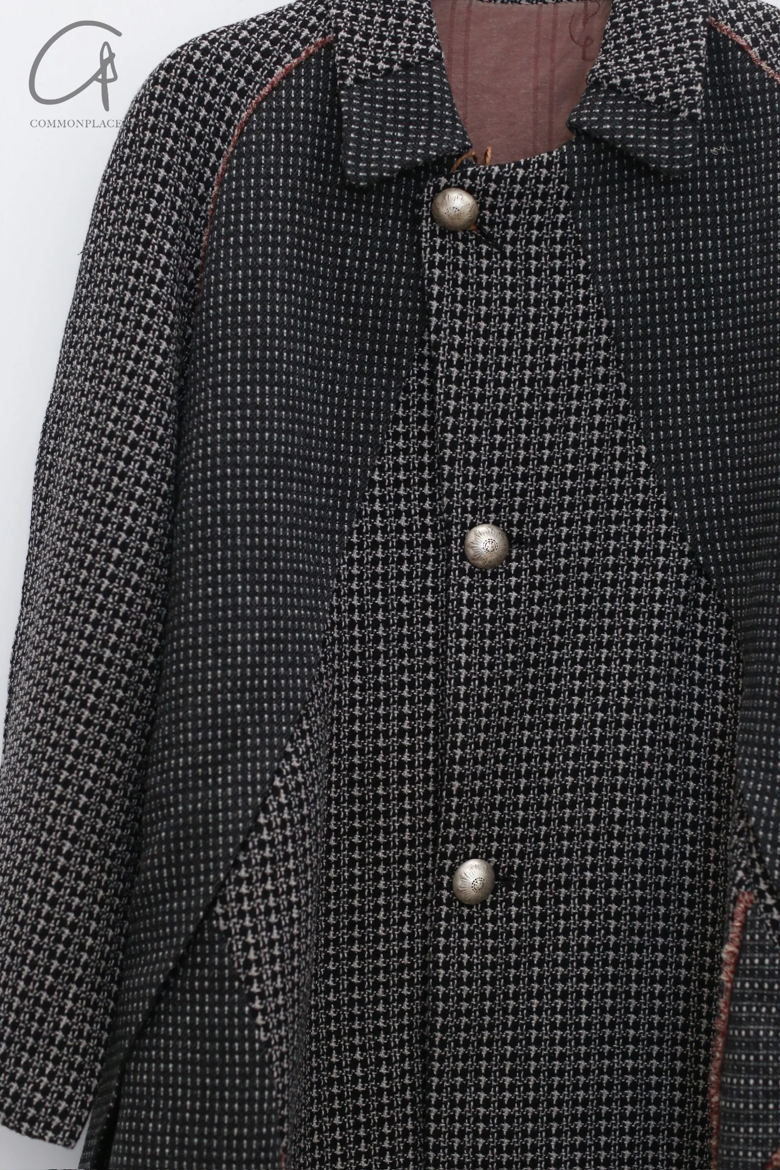 COMMUNS 24 Autumn/Winter Button-Down Wool Jacket France CMS-CS/24FW-M108A-DUSTY BLUE/CHECKS CS/24FW-M108A - Image 2
