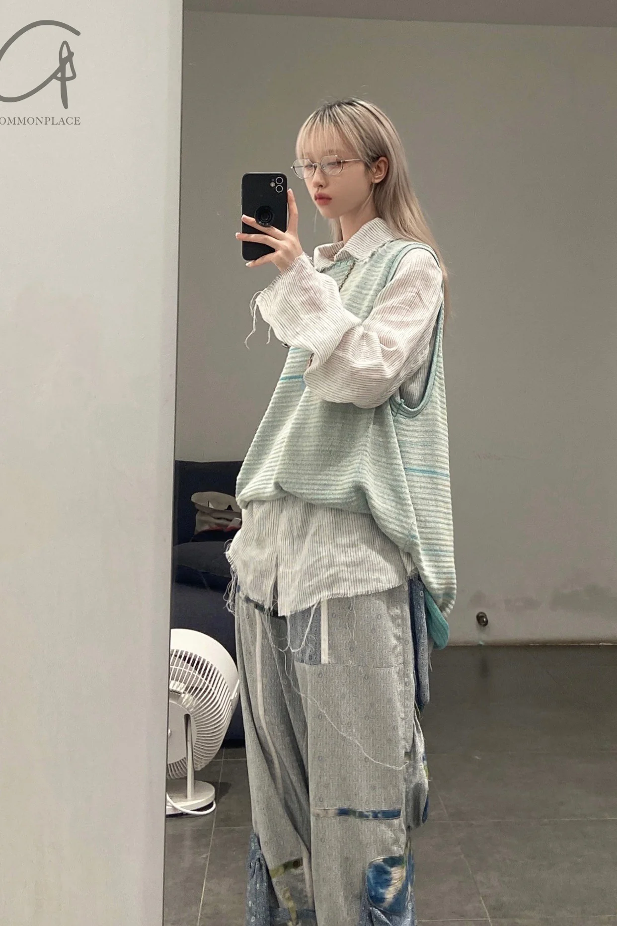 communs blue wide leg pants SS22-P129 - Image 18