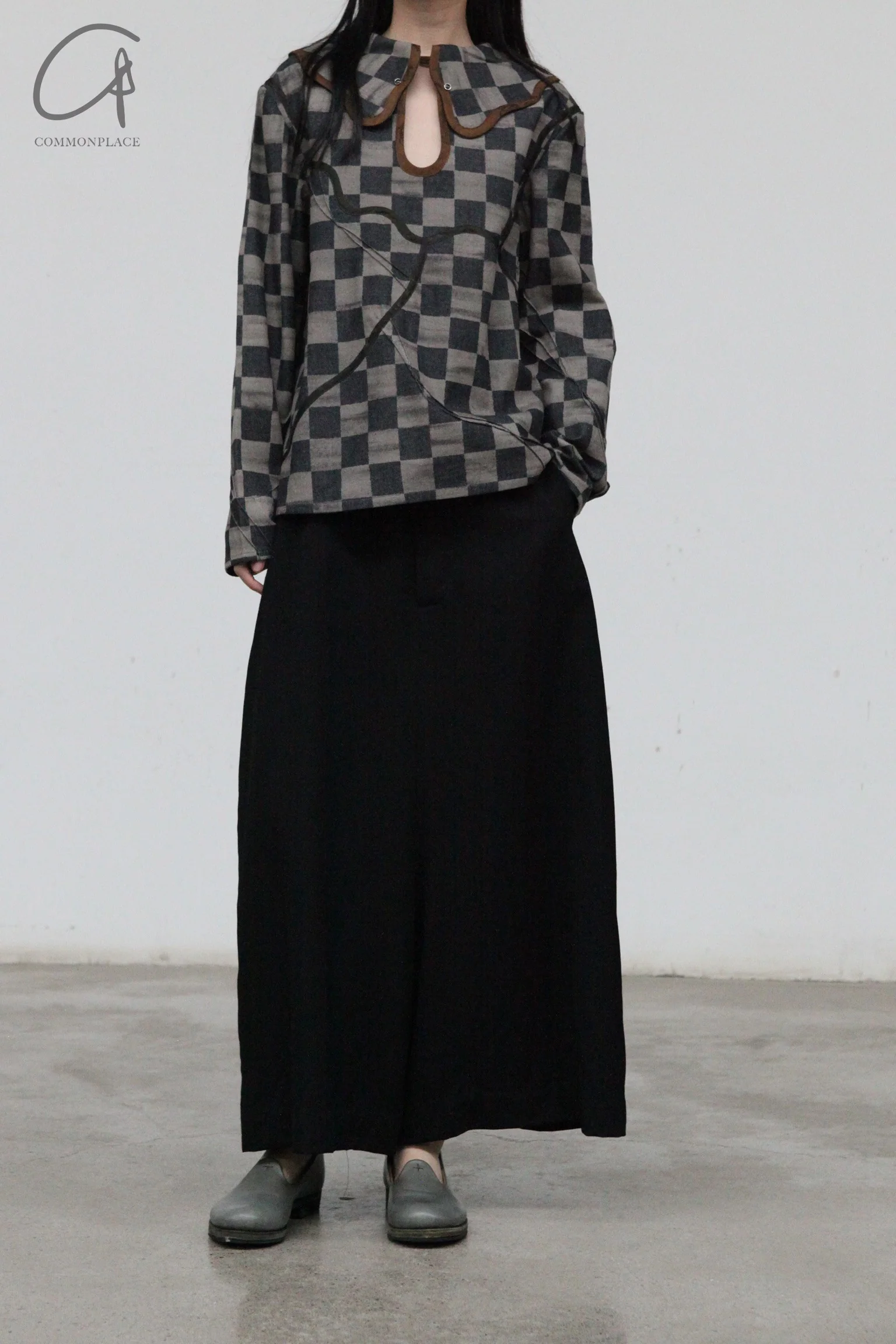 communs checkered top CMS-FW23-C119B-FANGGE - Image 2
