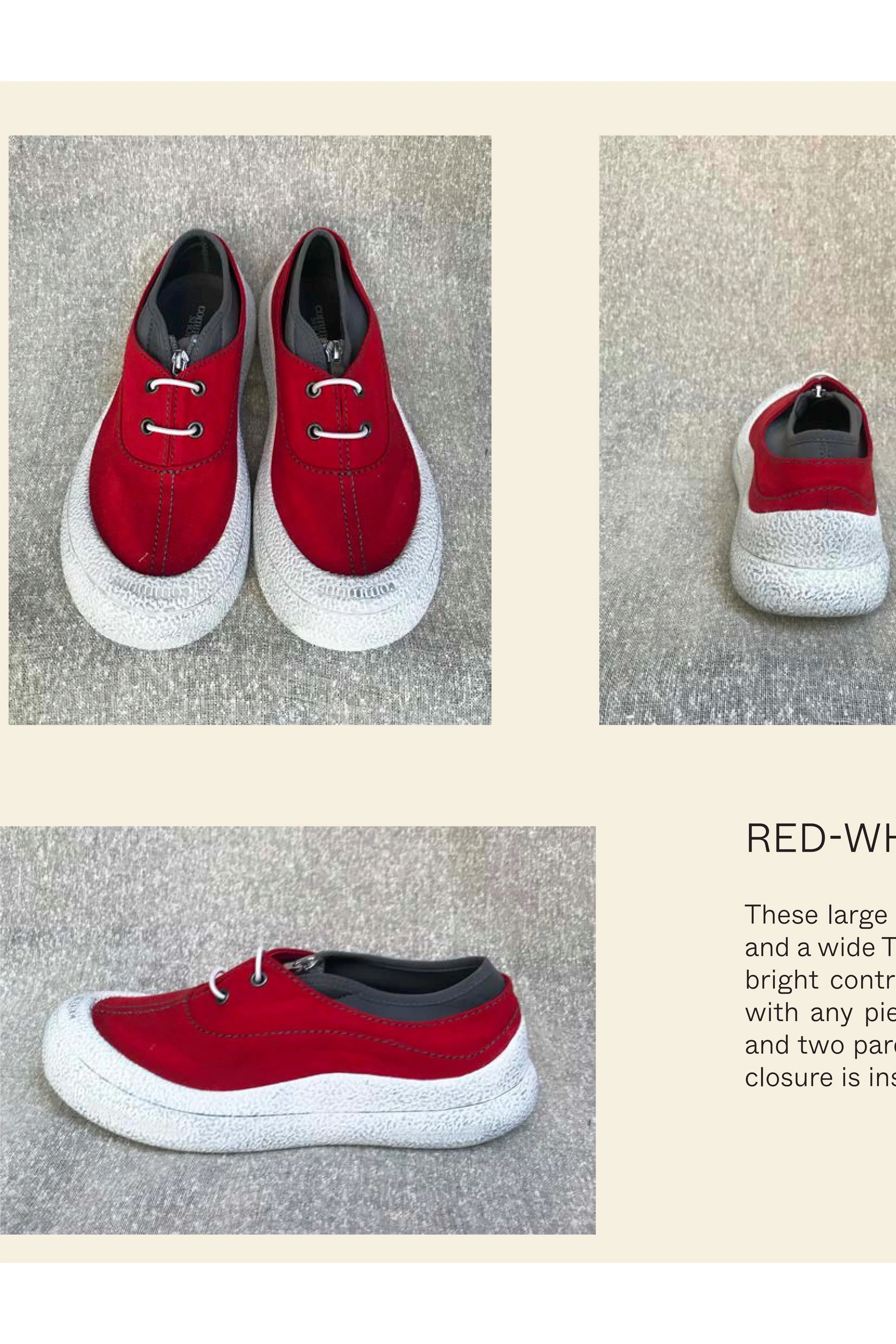 communs round toe platform shoes red and white PC100 - Image 4