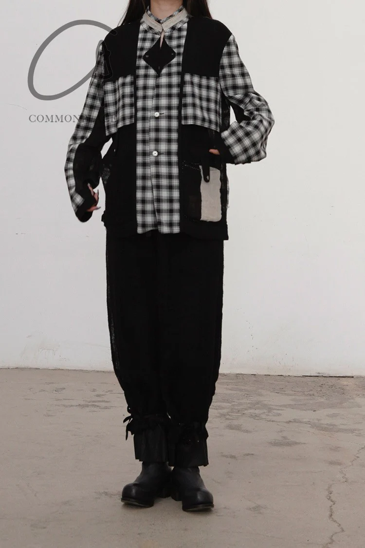 COMMUNS Sheer Mesh Contrast Lapel Pullover Jacket SS21-C131B - Image 4