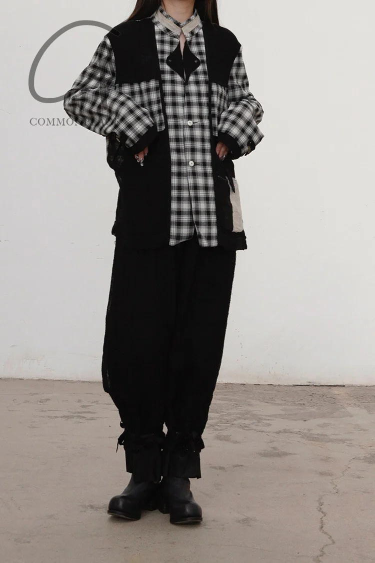 COMMUNS Sheer Mesh Contrast Lapel Pullover Jacket SS21-C131B - Image 5