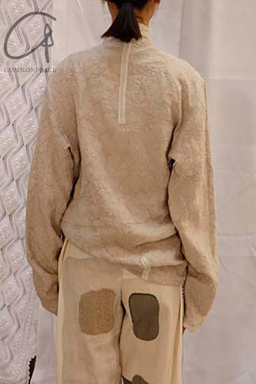communs single button crinkled linen shirt SS21-C145A - Image 2