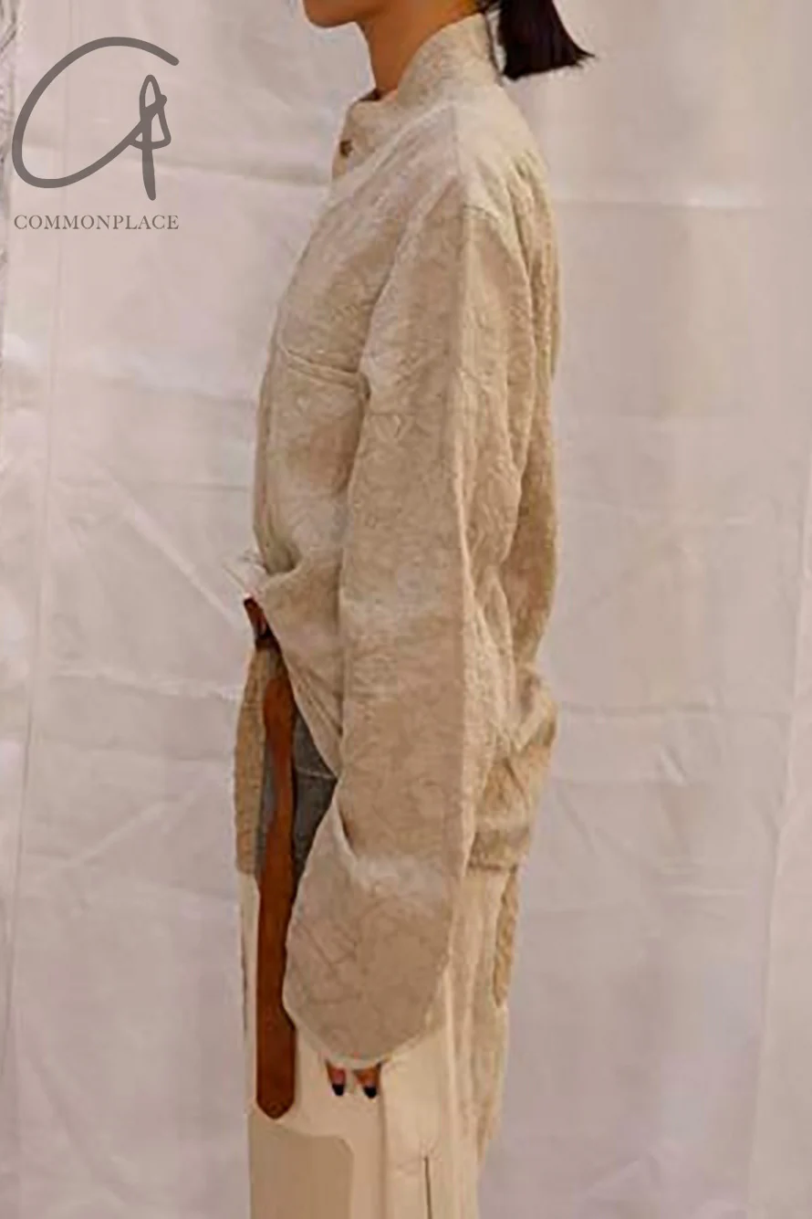 communs single button crinkled linen shirt SS21-C145A - Image 3