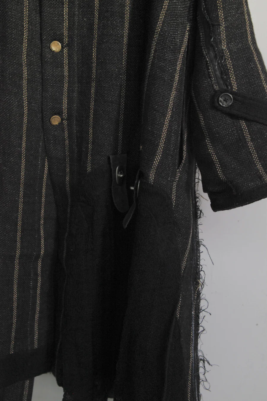 COMMUNS vertical stripes long woolen coat SS21-M101B - Image 5