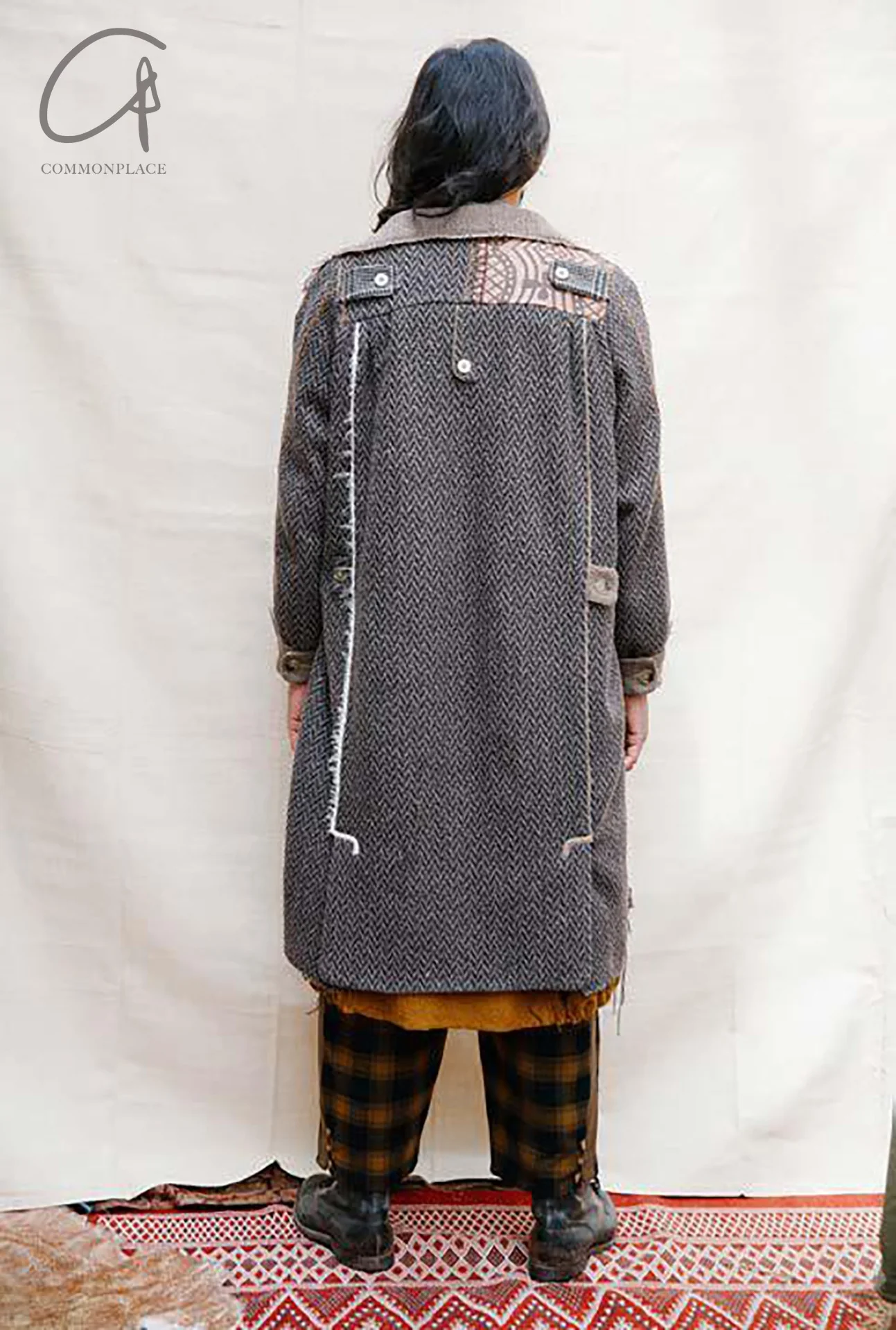 COMMUNS wool double-breasted double-breasted long woolen coat, chocolate color AW21-M203 - Image 43