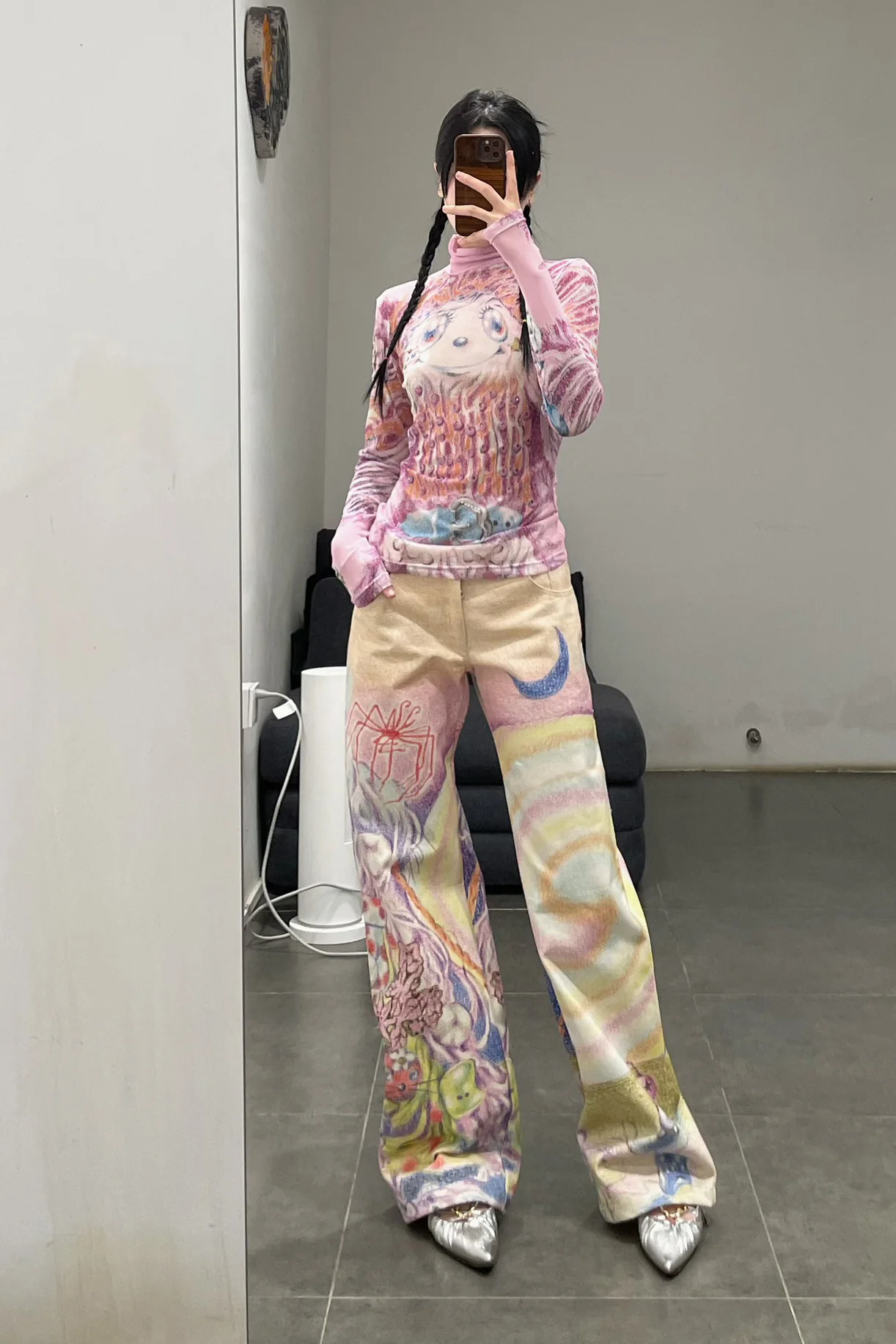 CONSTANÇA ENTRUDO Munster mesh print crystal top AW23_TOP05 - Image 14