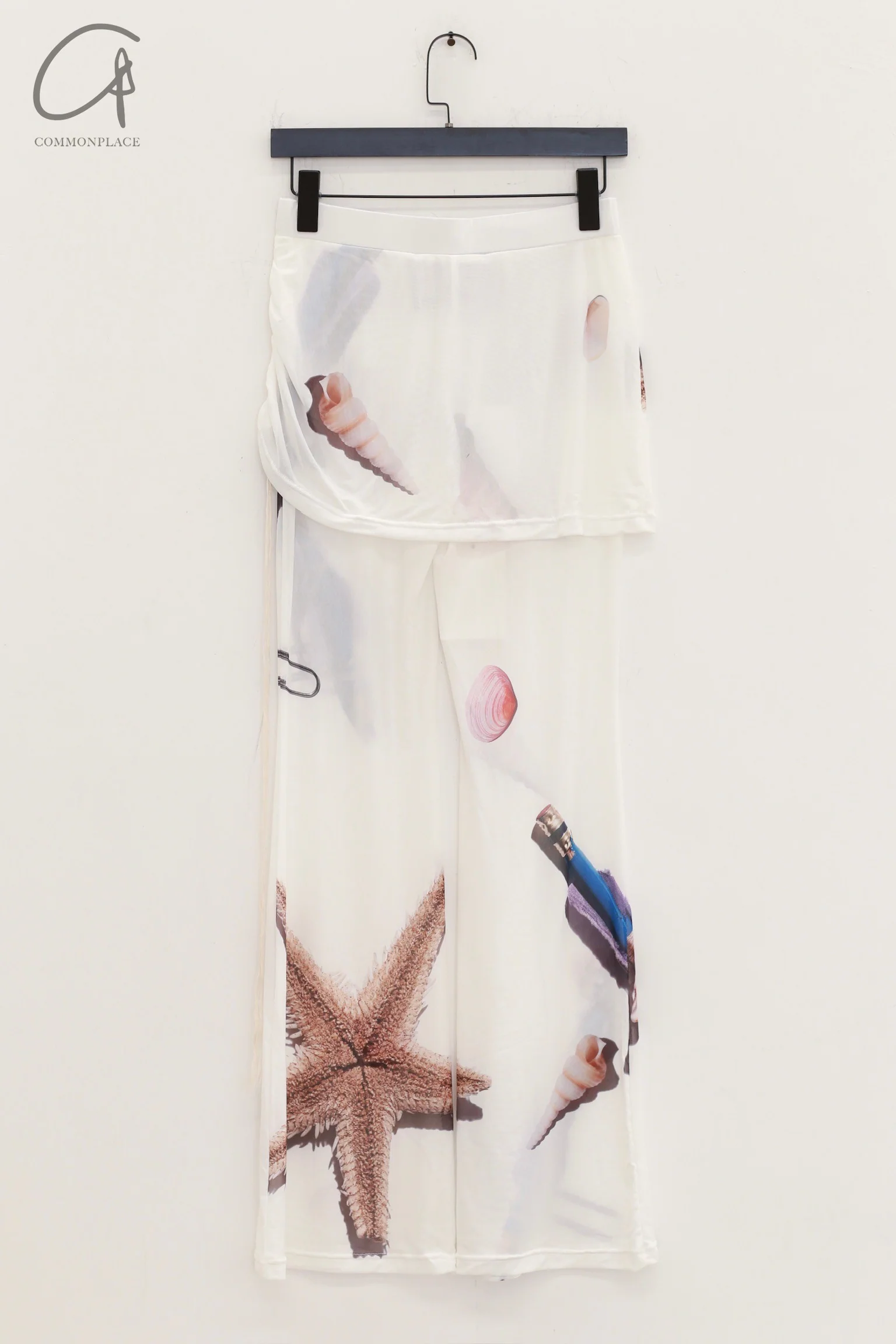 CONSTANÇA ENTRUDO Transparent Stretch Printed Mesh Pants CE-SS24_TRO06-LB Blue and White - Image 5
