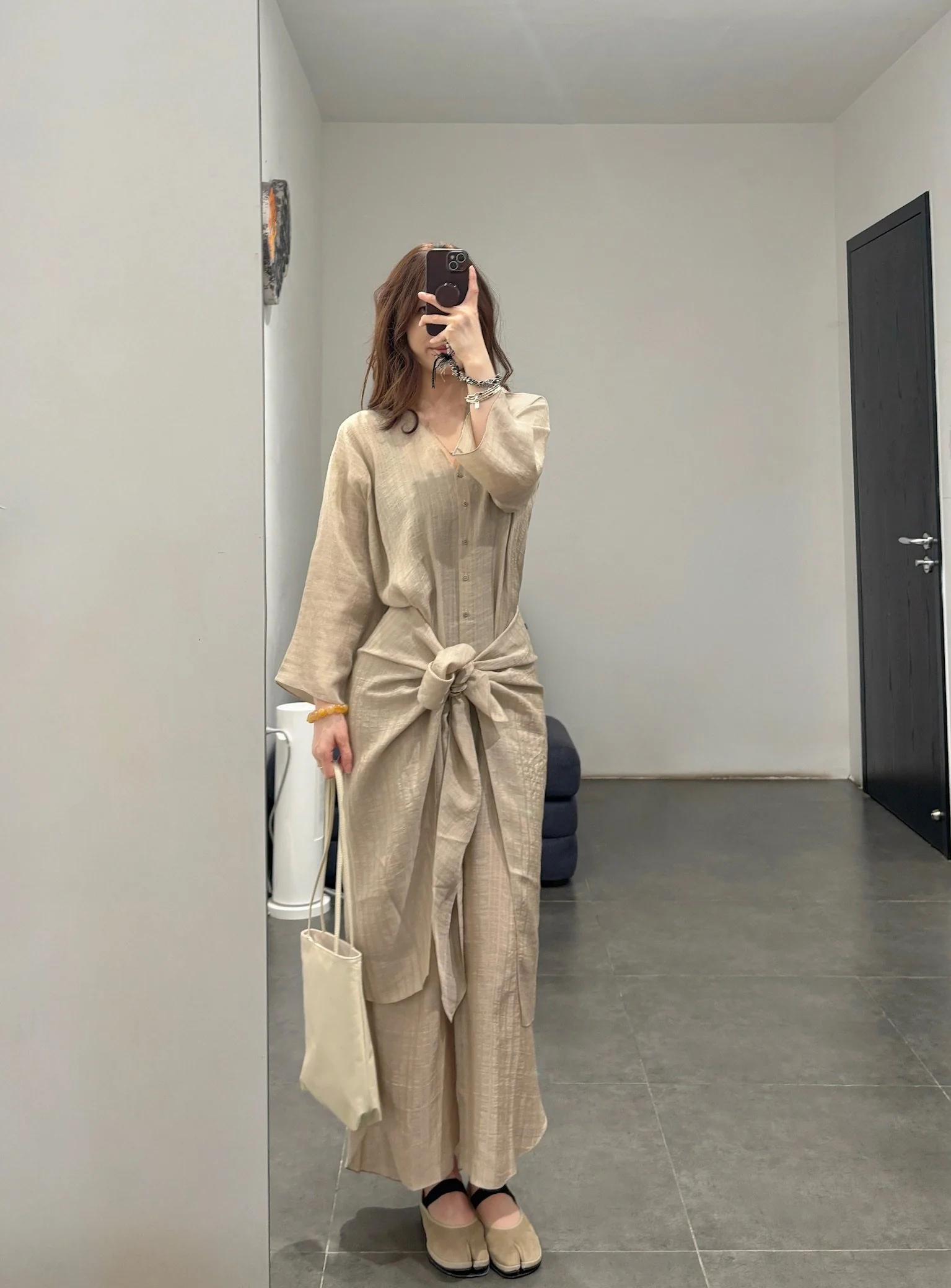 Cortana 25 Early Autumn Eloise Dress, Spain, CTN-PS26-A3859-BEIGE JACQUARD STRIPES - Image 16