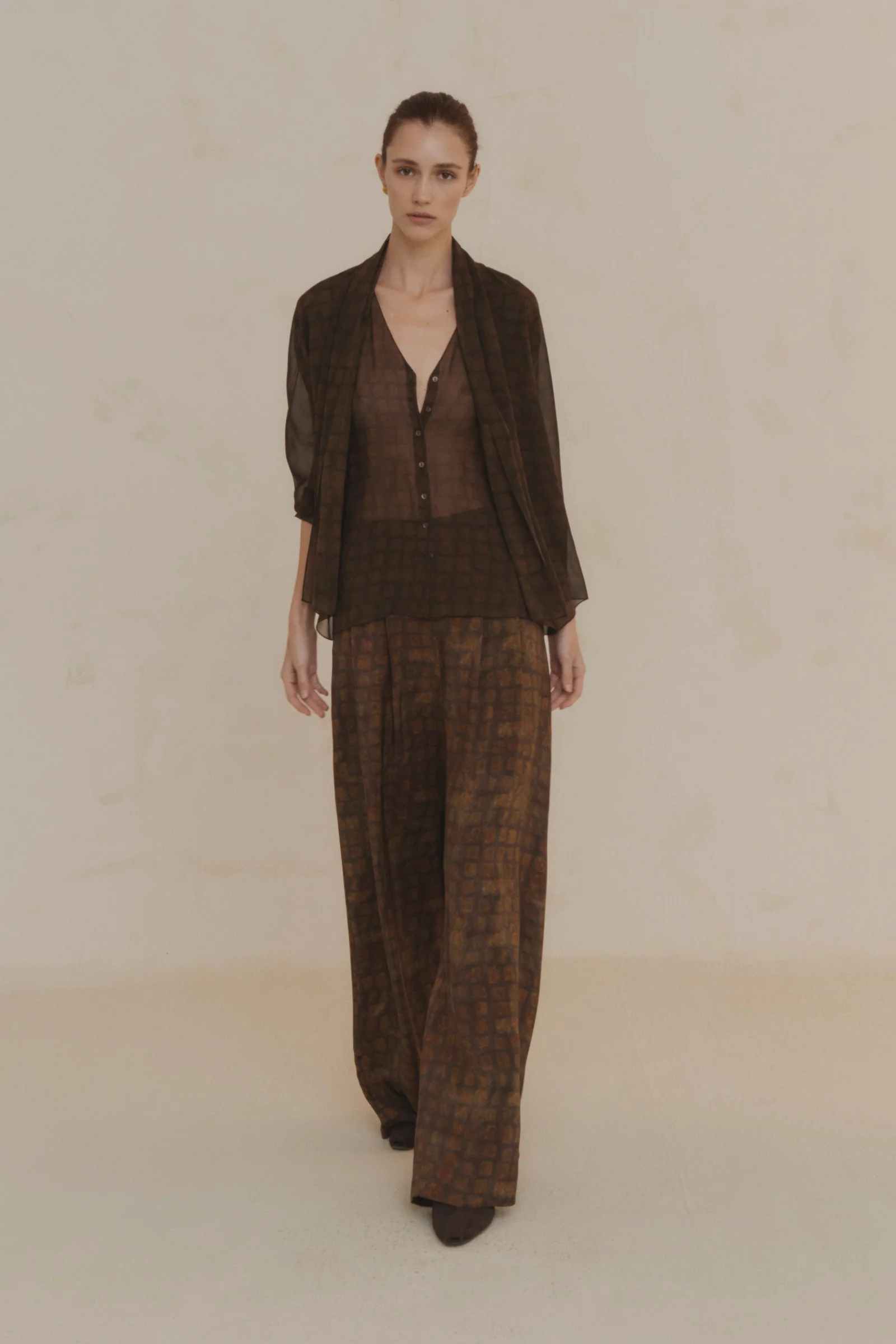 Cortana 25 Early Fall CASSIOPEA Tops/Pants/Shirts Spain CTN-PF25-A0323-JORD PRINT Shirt (A0558) - Image 16