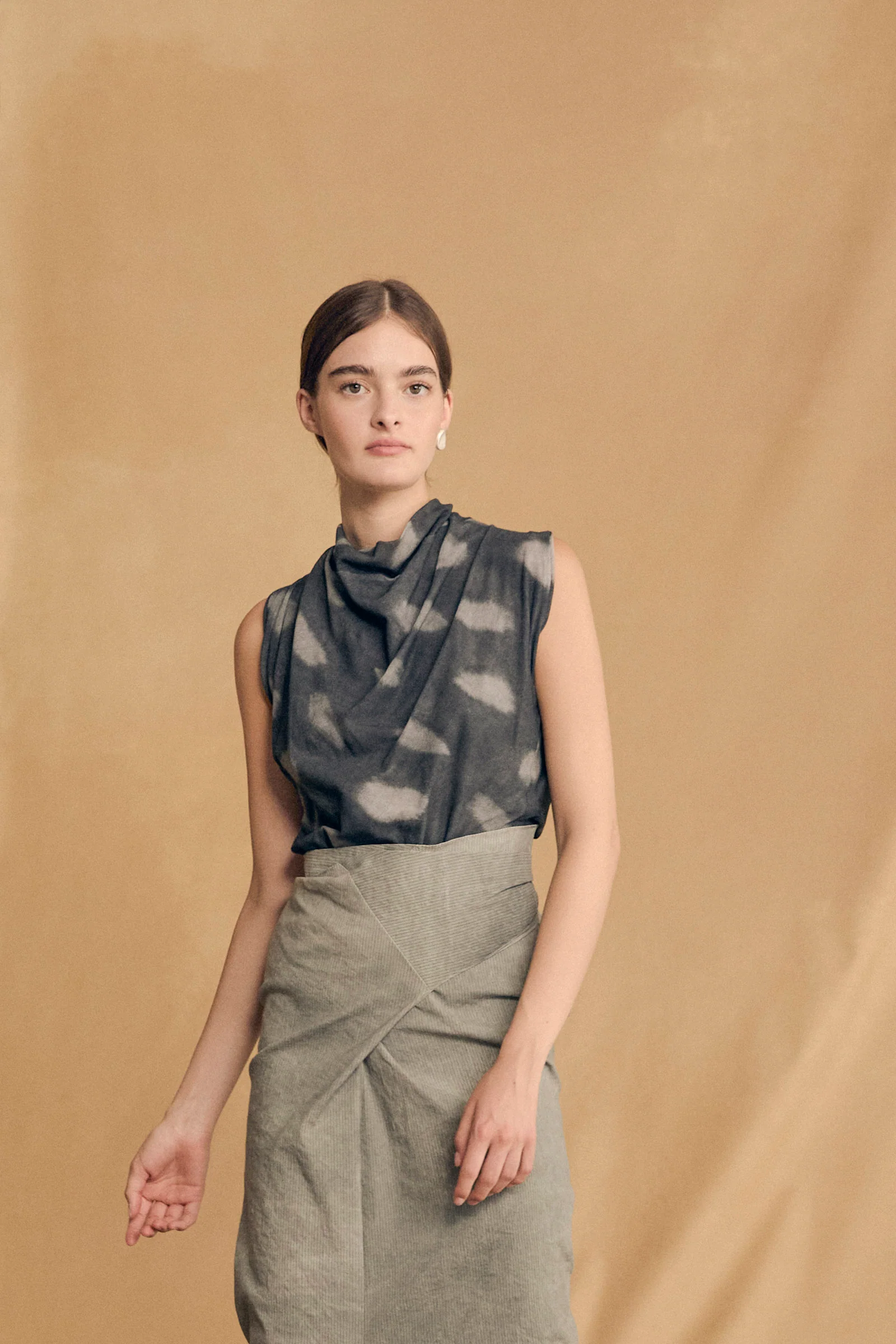 Cortana RYO midi skirt, Spain, CTN-SS25-A2263-AQUA MALTINTO STRIPES - Image 5