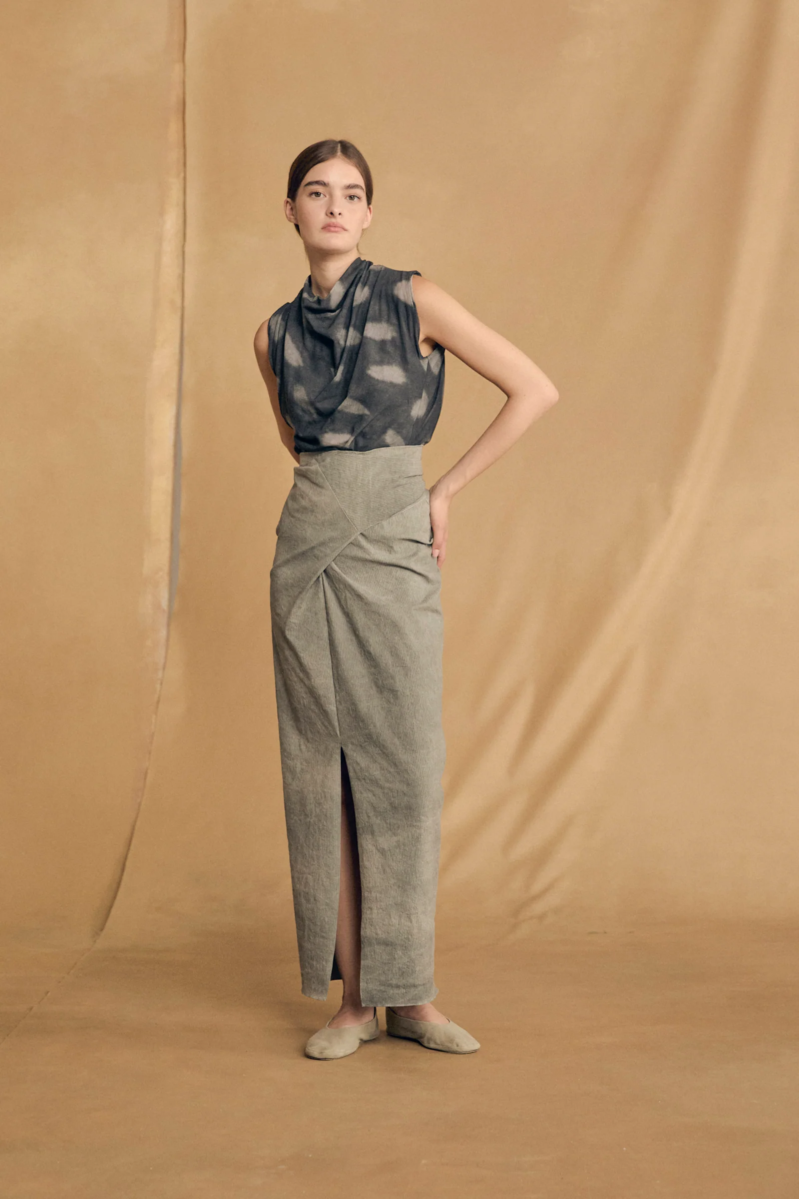 Cortana RYO midi skirt, Spain, CTN-SS25-A2263-AQUA MALTINTO STRIPES - Image 6