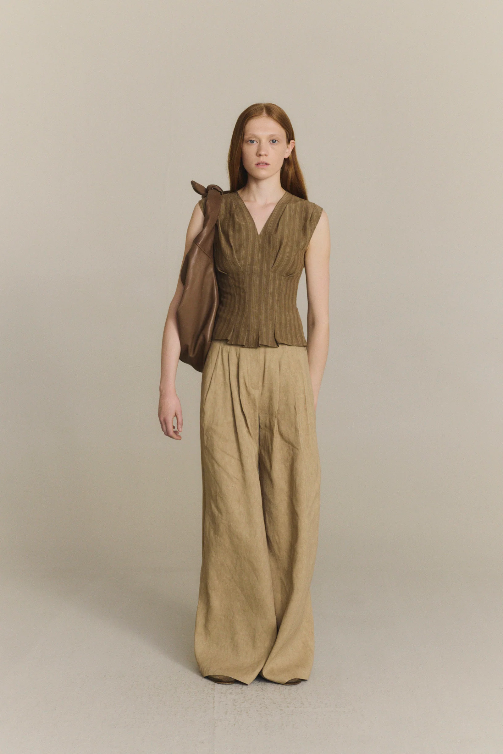 Cortana Spring/Summer 2026 IDA Top/Vest CTN-PS26-A0472-BROWN STRIPES - Image 13