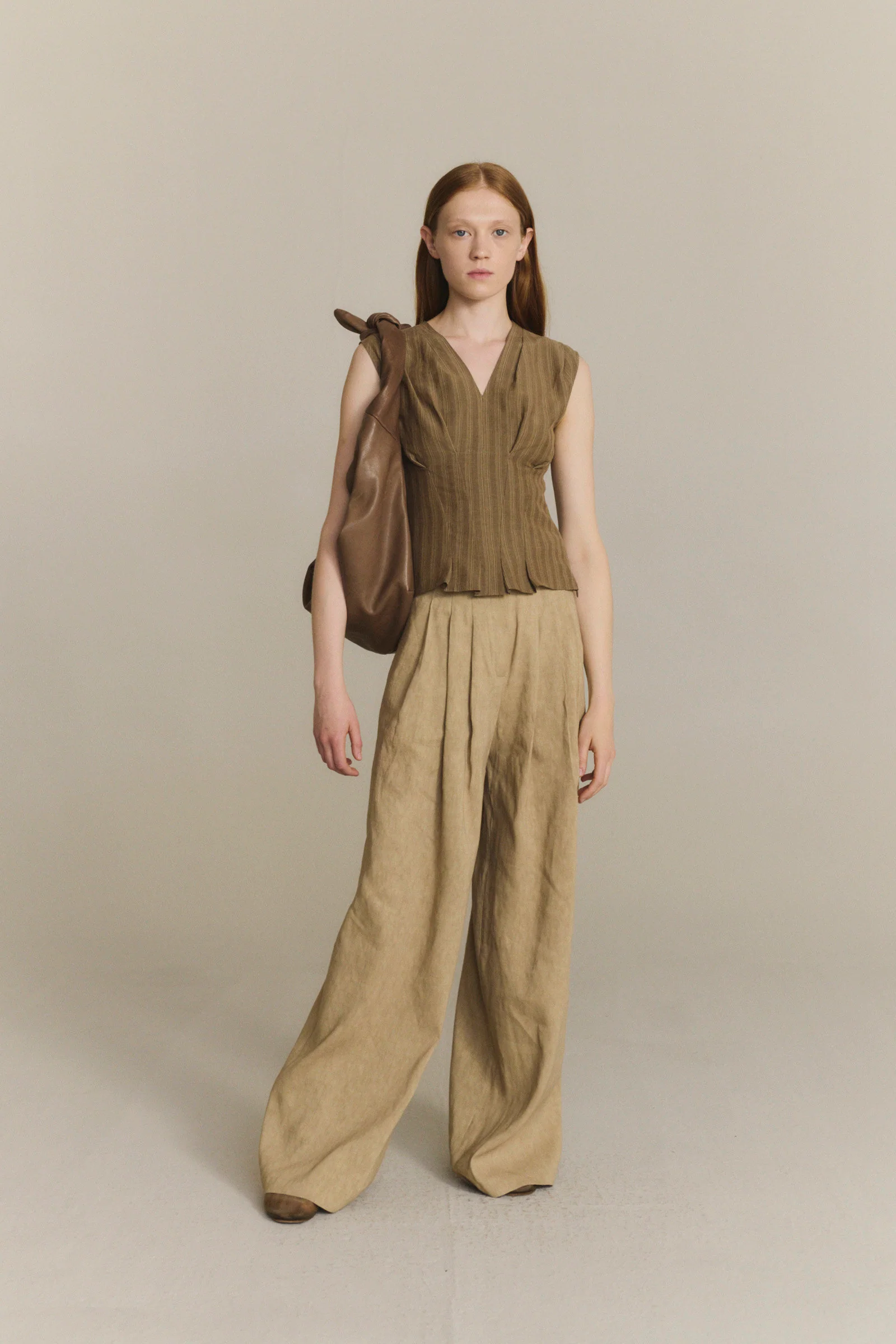 Cortana Spring/Summer 2026 IDA Top/Vest CTN-PS26-A0472-BROWN STRIPES - Image 15
