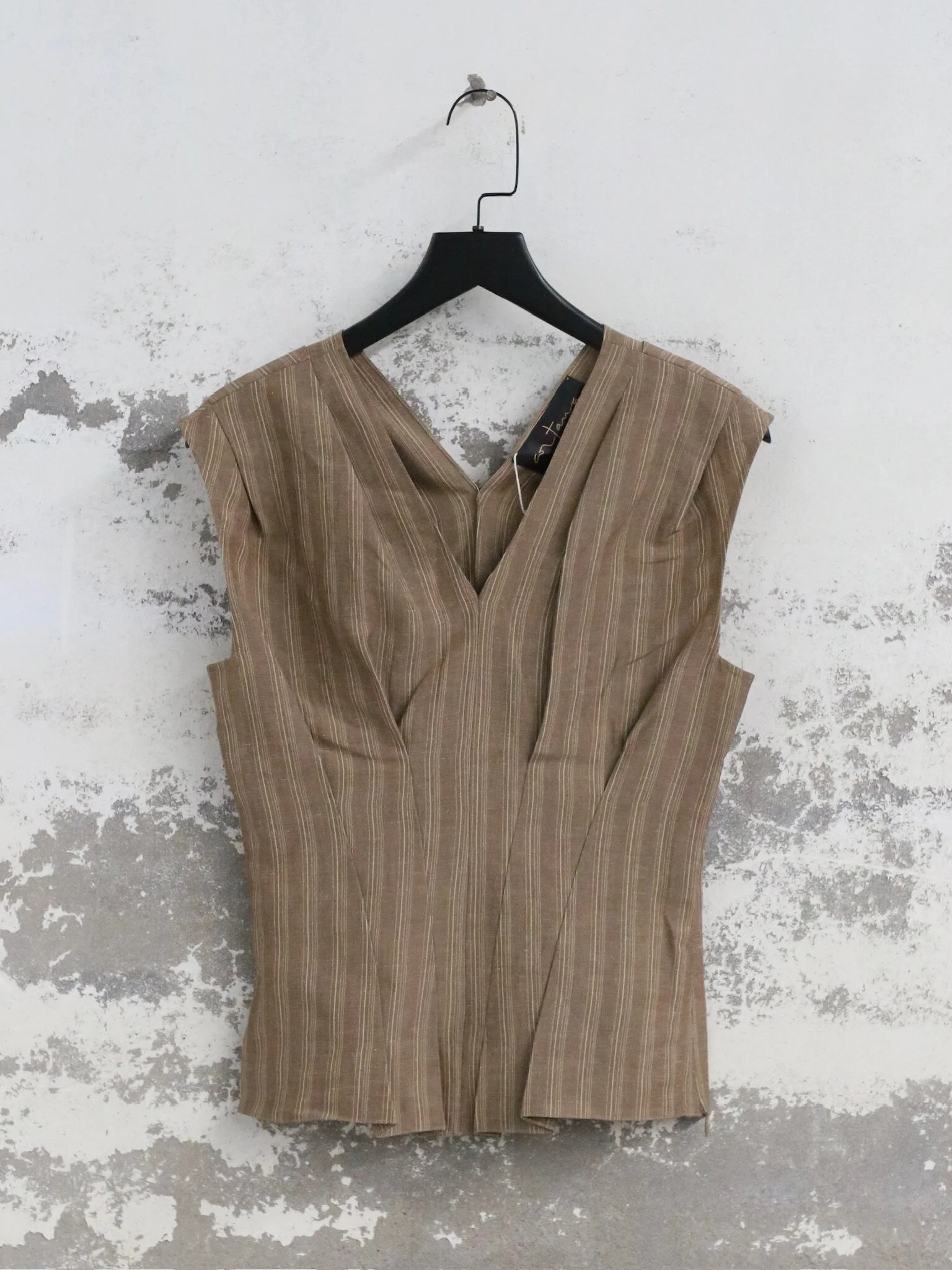 Cortana Spring/Summer 2026 IDA Top/Vest CTN-PS26-A0472-BROWN STRIPES - Image 6