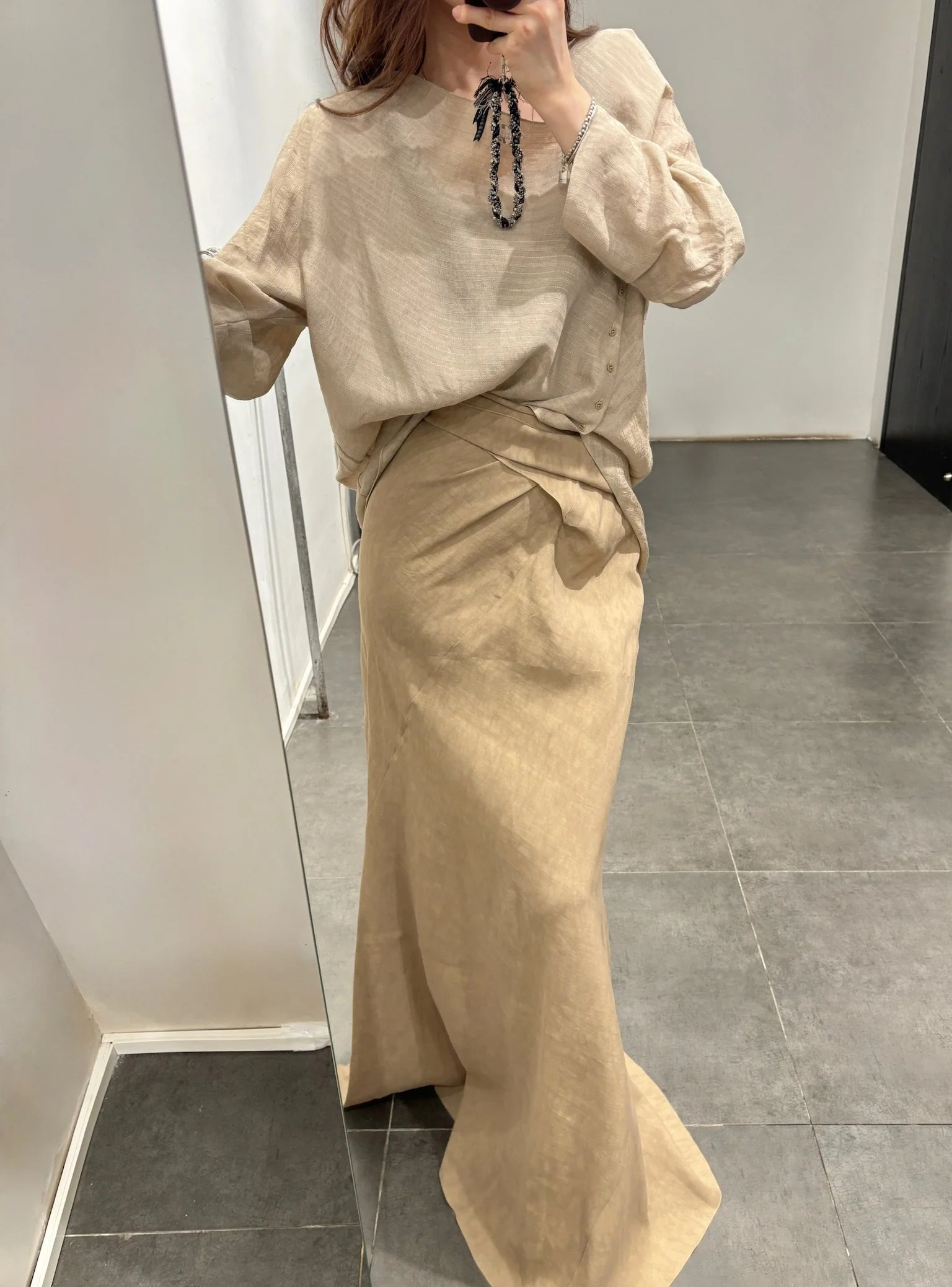 Cortana Spring/Summer 2026 ODEL Skirt CTN-PS26-A2289-DARK BEIGE - Image 10