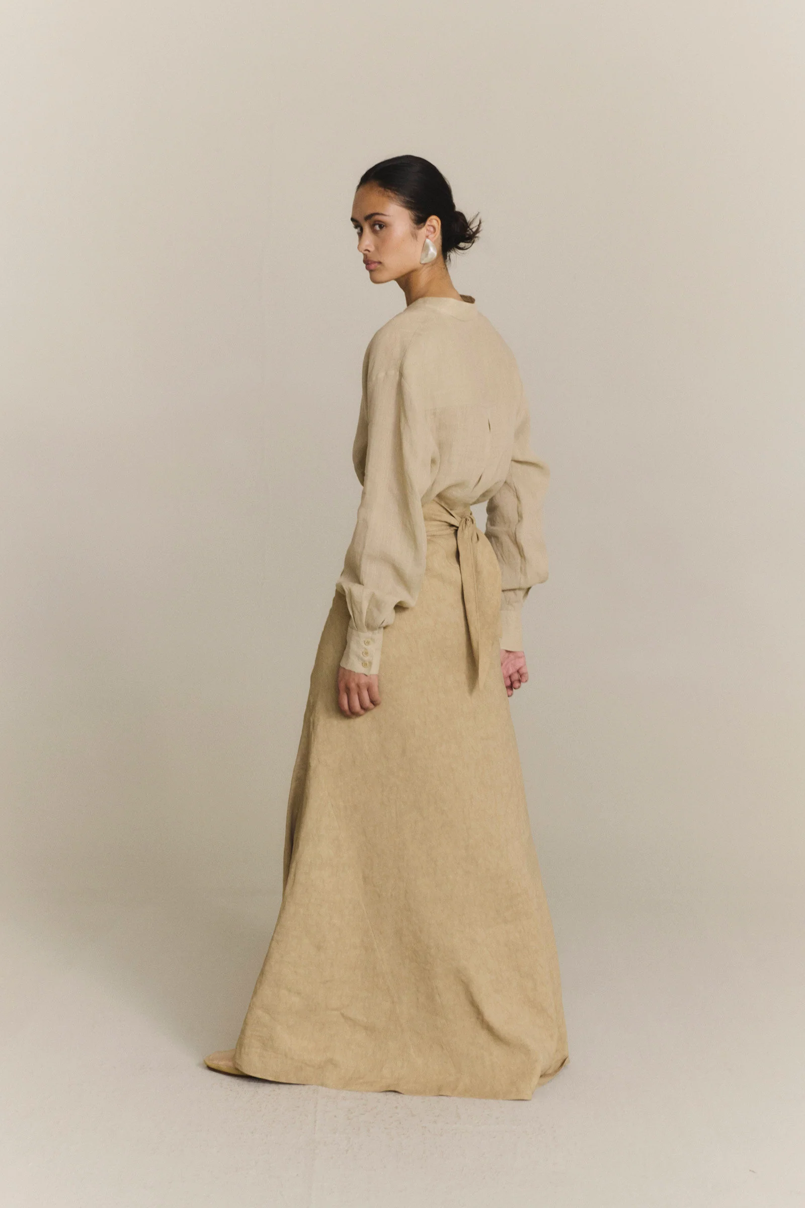 Cortana Spring/Summer 2026 ODEL Skirt CTN-PS26-A2289-DARK BEIGE - Image 9