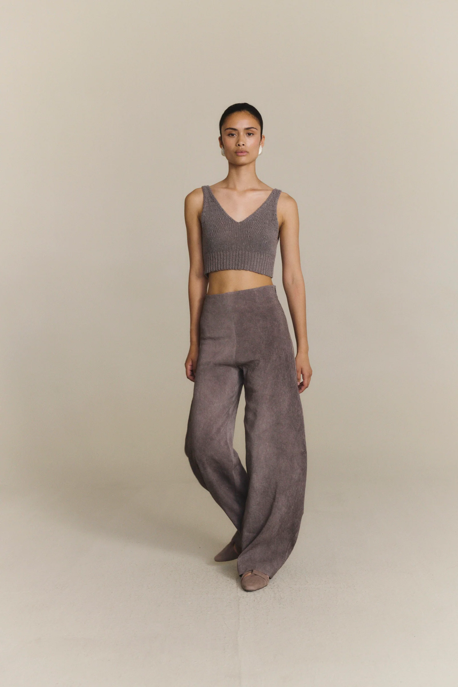 Cortana Spring/Summer 2026 Sabina Trousers, Spain, CTN-PS26-A4381-FADE MAUVE GREY - Image 6