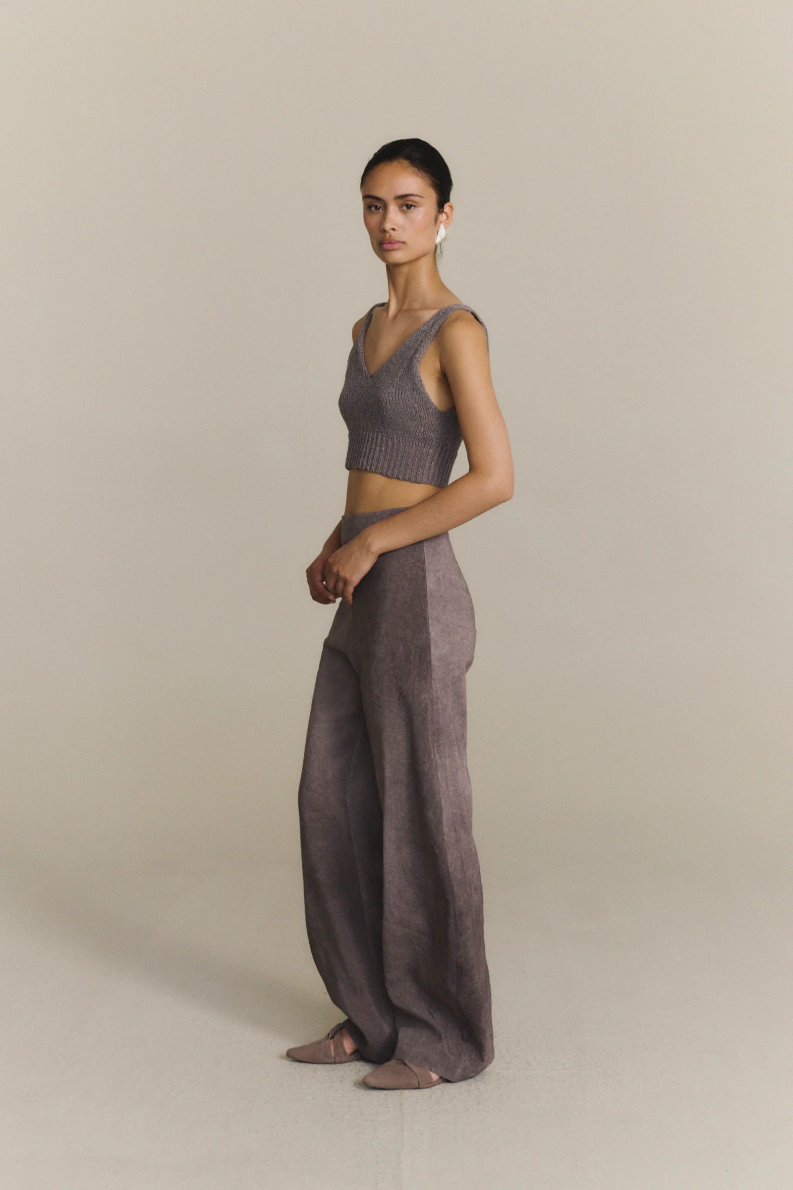 Cortana Spring/Summer 2026 Sabina Trousers, Spain, CTN-PS26-A4381-FADE MAUVE GREY - Image 8