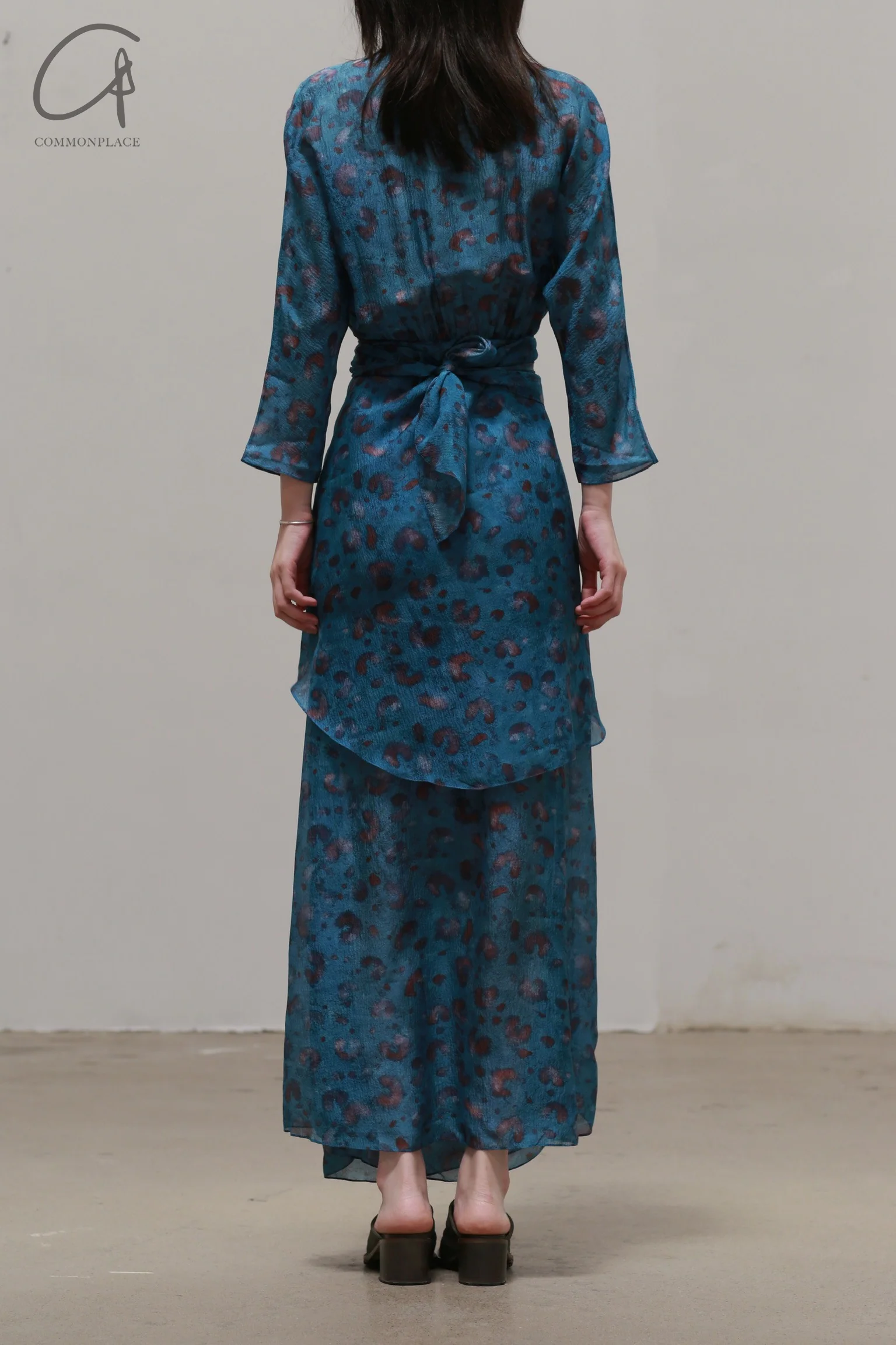 Cortana Spring/Summer 24 Silk Sophia Dress Blue A-3747-LAN - Image 4