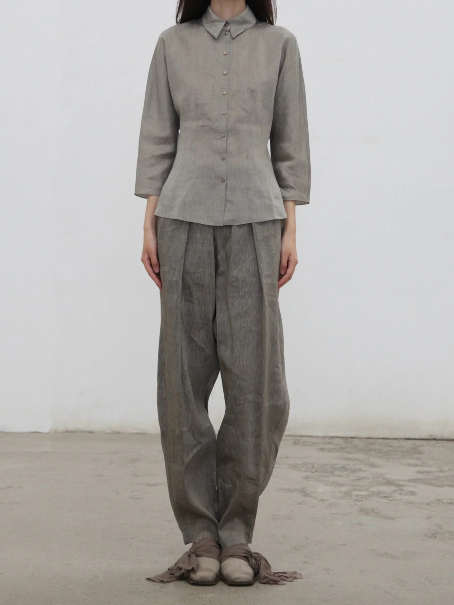 Cortana SS26 ARIA Casual Trousers CTN-SS26-A4390-GREY VISON STRIPES - Image 10