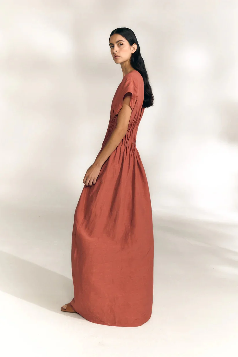 Cortana SS26 Elena Dress CTN-SS26-A3870-CAYENNE - Image 11