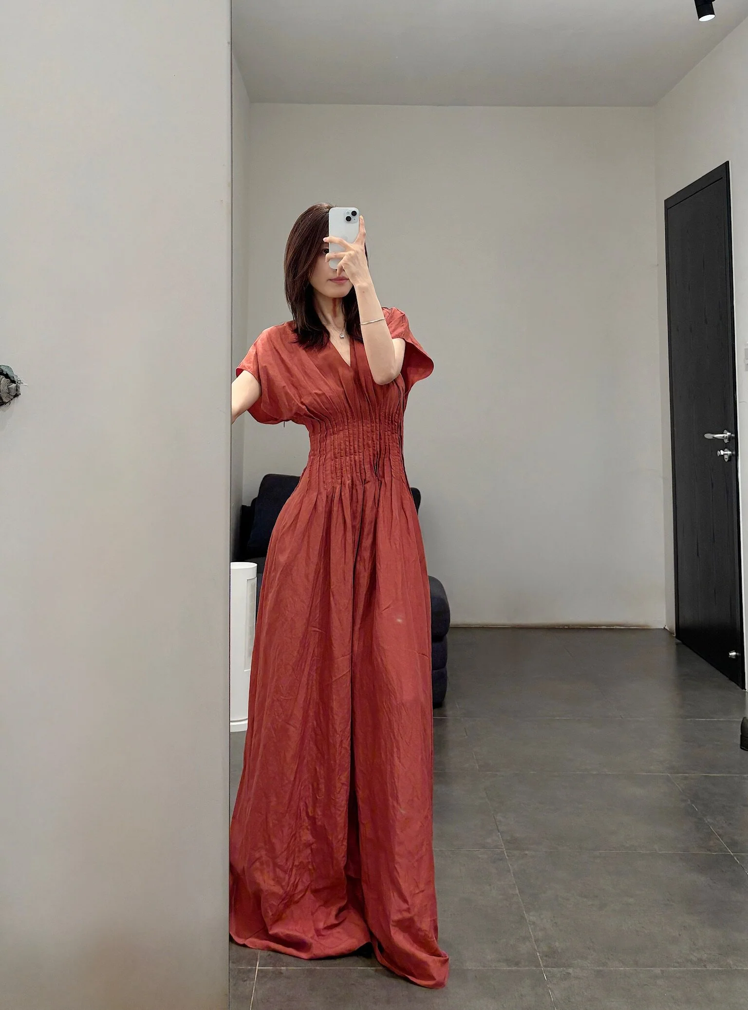 Cortana SS26 Elena Dress CTN-SS26-A3870-CAYENNE - Image 16