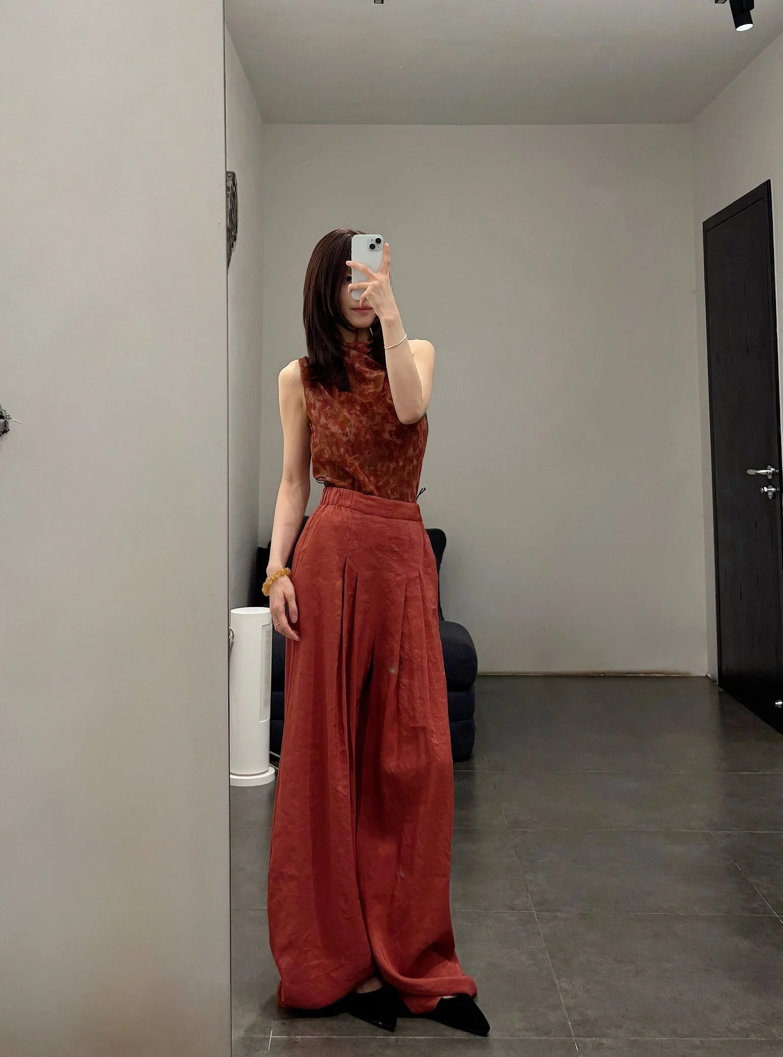 Cortana SS26 Elena Trousers, Elasticated Back Waist CTN-SS26-A4392-CAYENNE - Image 18