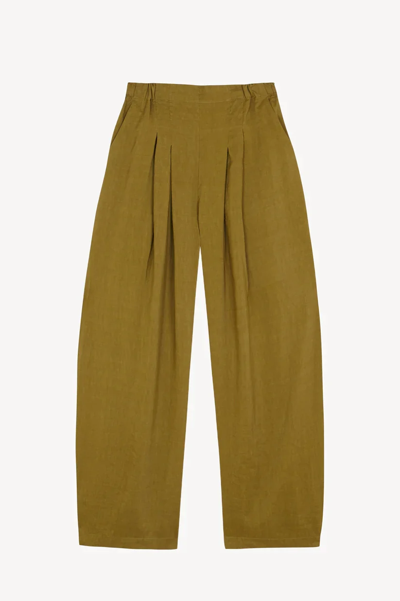 Cortana SS26 Elena Trousers – Elasticated Back Waist – CTN-SS26-A4392-Olive Green - Image 5