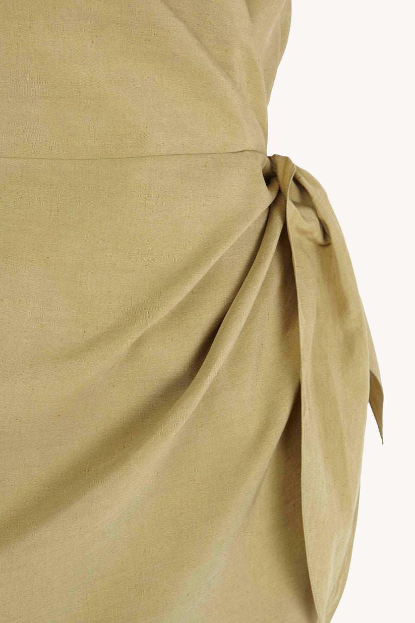 Cortana SS26 Mona Dress CTN-SS26-A3805-Matte Khaki - Image 2