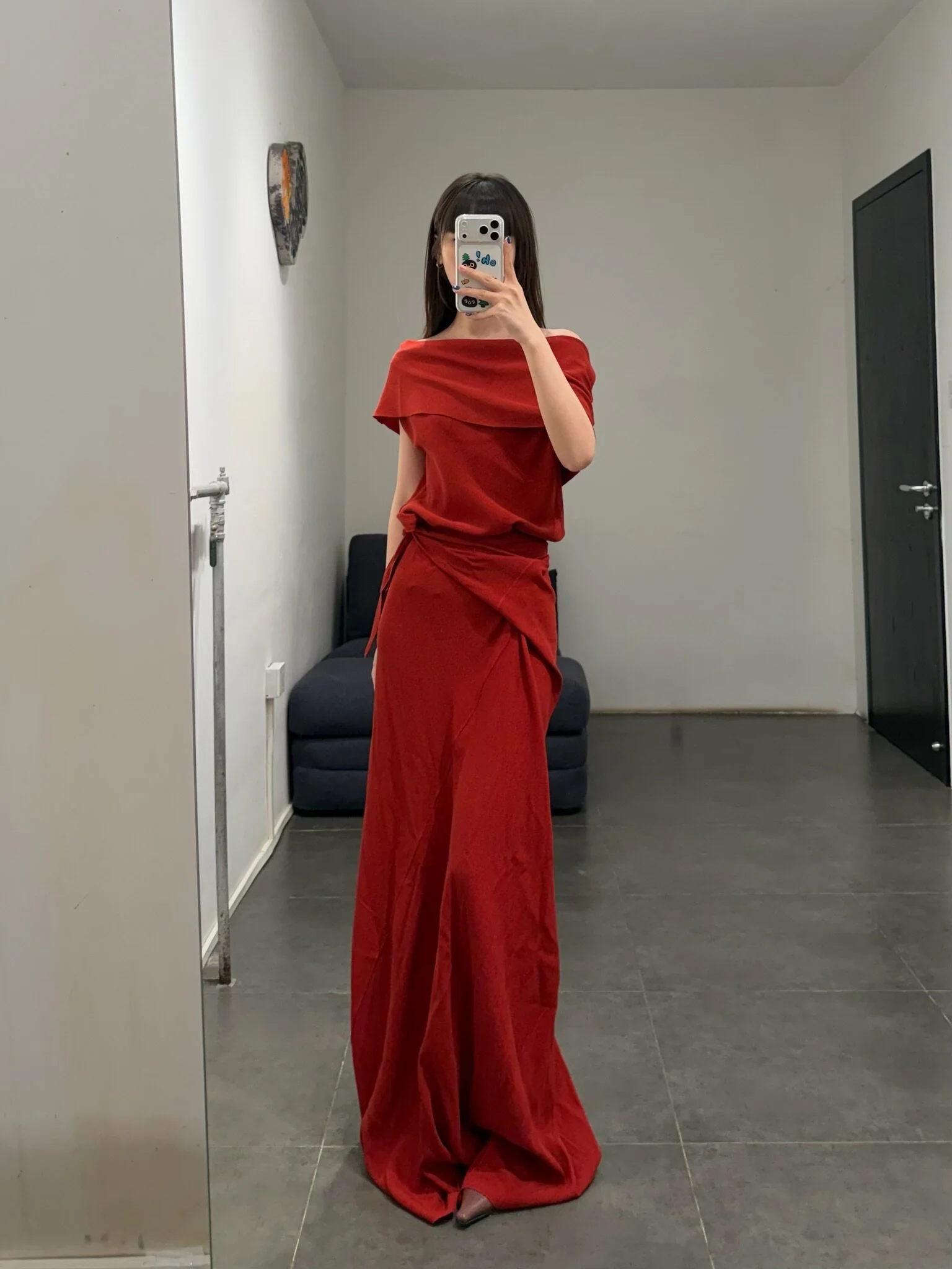 Cortana SS26 ONARA Dress CTN-SS26-A3867-CARMINE RED - Image 13