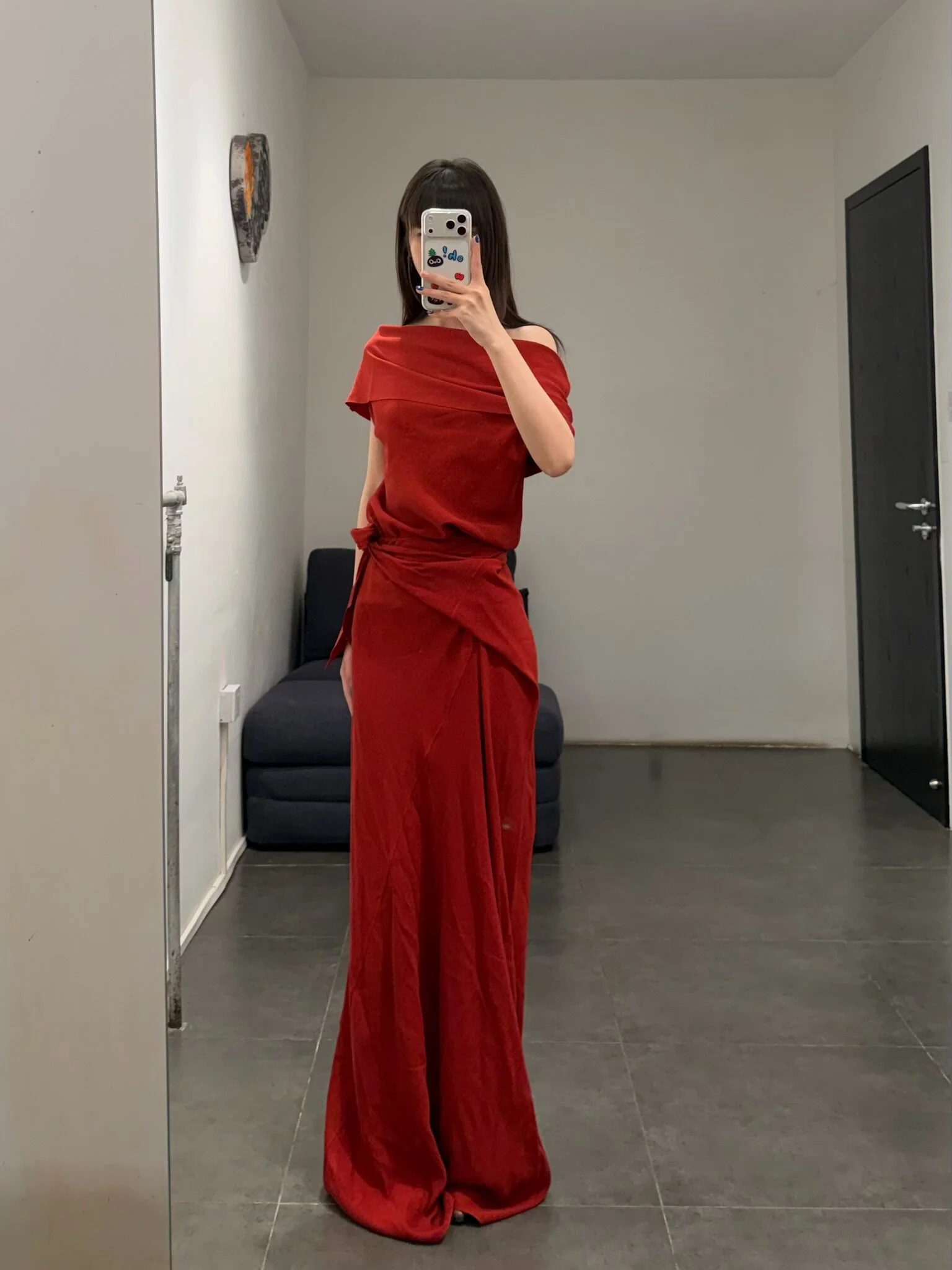 Cortana SS26 ONARA Dress CTN-SS26-A3867-CARMINE RED - Image 14