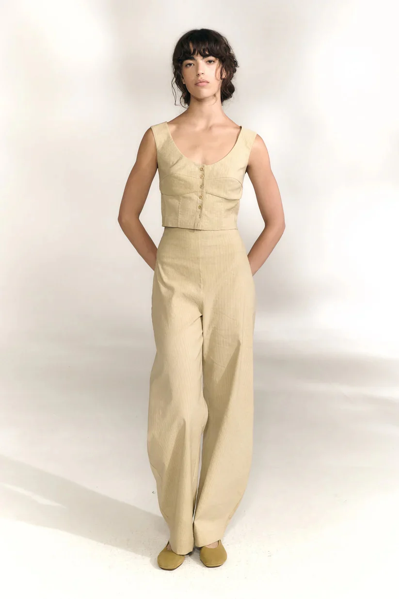 Cortana SS26 REMO Vest CTN-SS26-A0610-FADE BEIGE STRIPES - Image 17