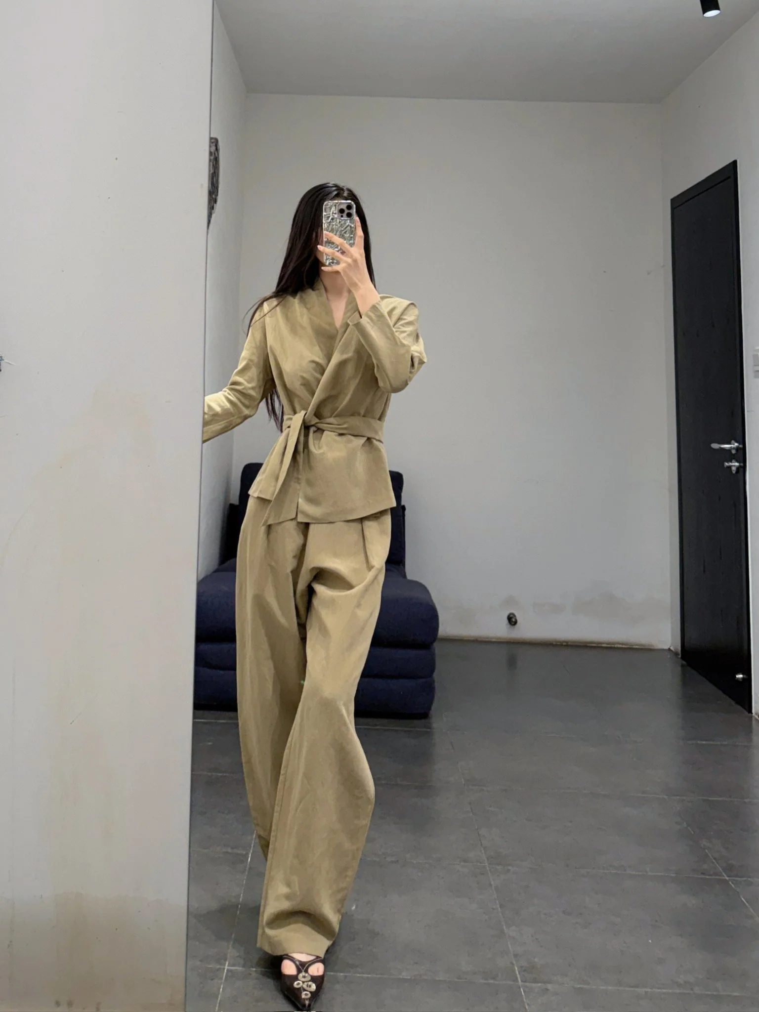Cortana SS26 Simone Jacket CTN-SS26-A1256-MATTE KHAKI - Image 15