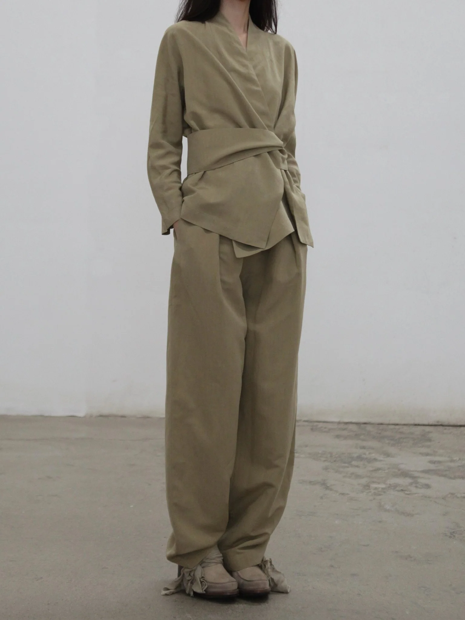 Cortana SS26 Simone Jacket CTN-SS26-A1256-MATTE KHAKI - Image 3