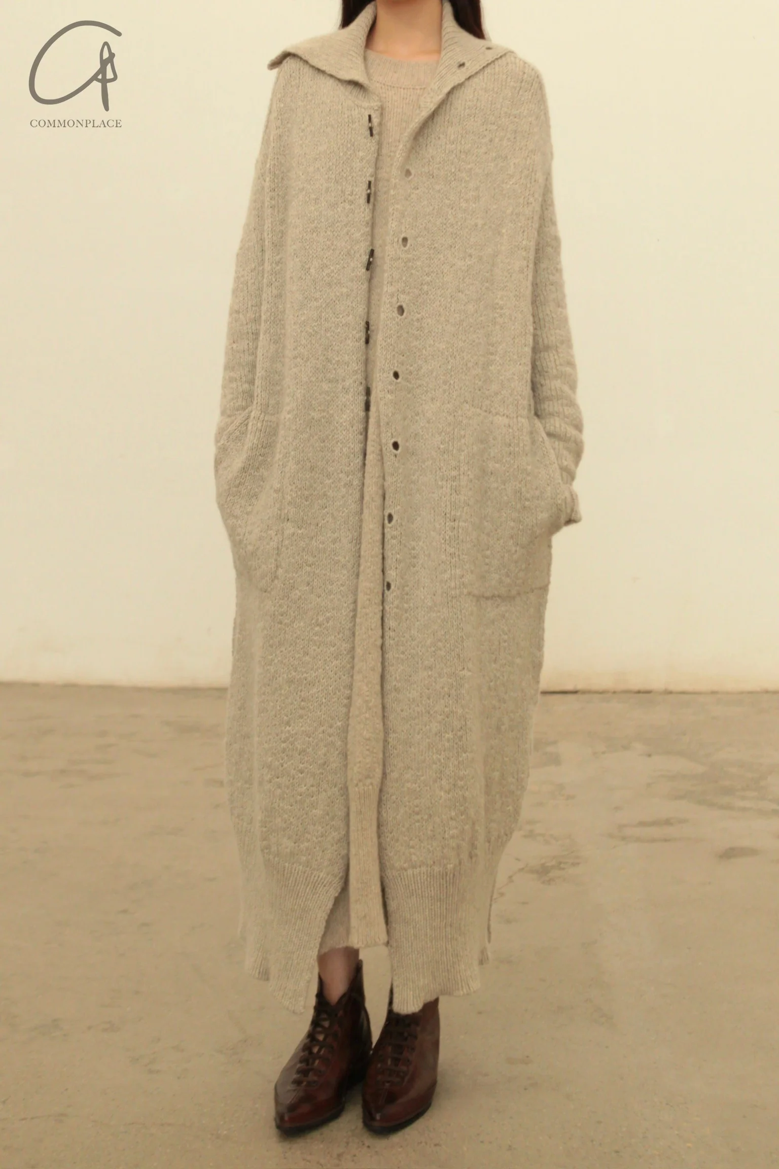 Daniel Andresen 24 autumn and winter pure yak wool long button cardigan / coat Belgium DA-NORRIS-BAI white NORRIS - Image 2