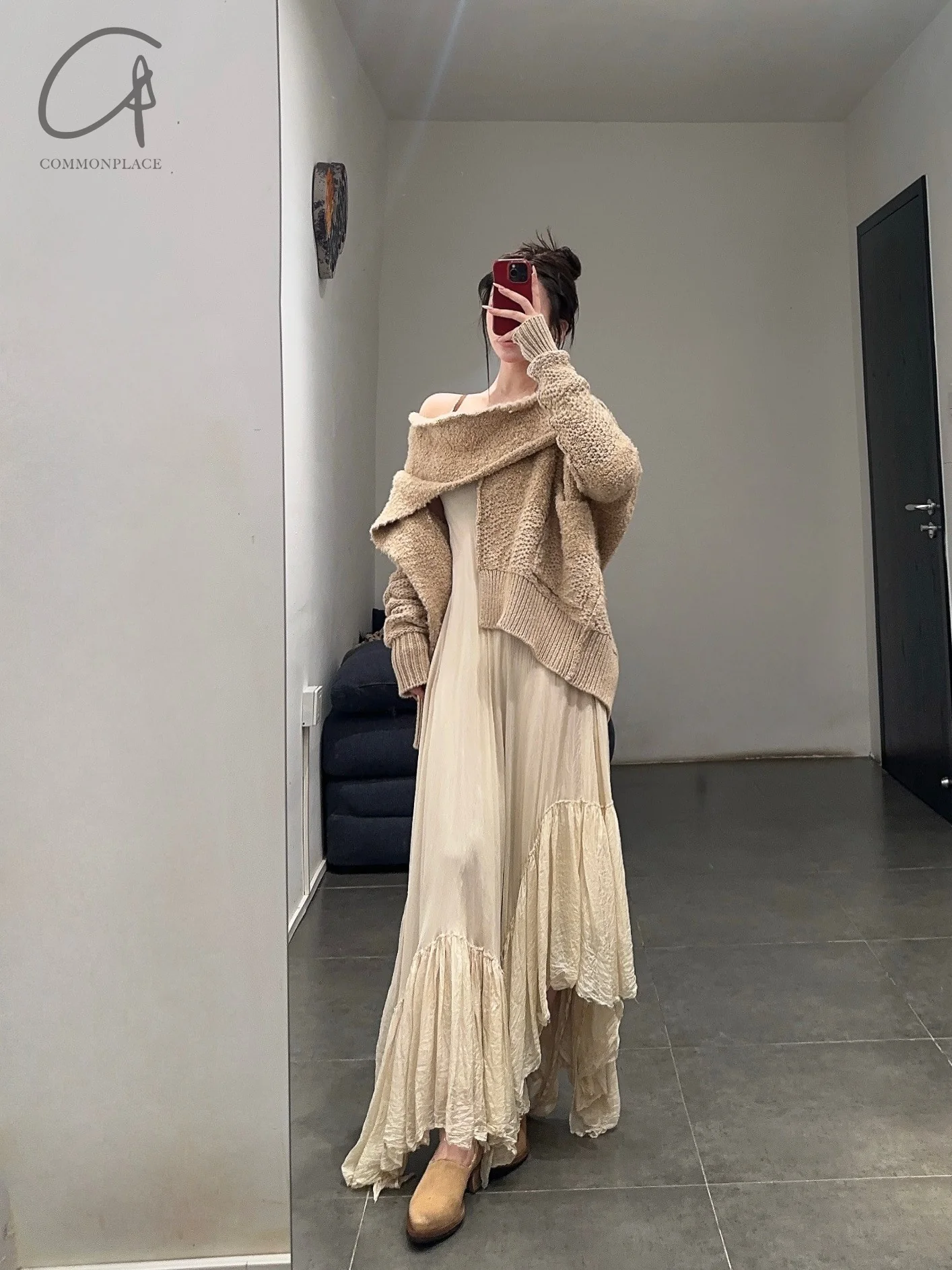 Daniel Andresen 24 Autumn/Winter Camel Wool Silk Scarf Wrap Cardigan/Coat DA-ANIS-ALBINO - Image 17