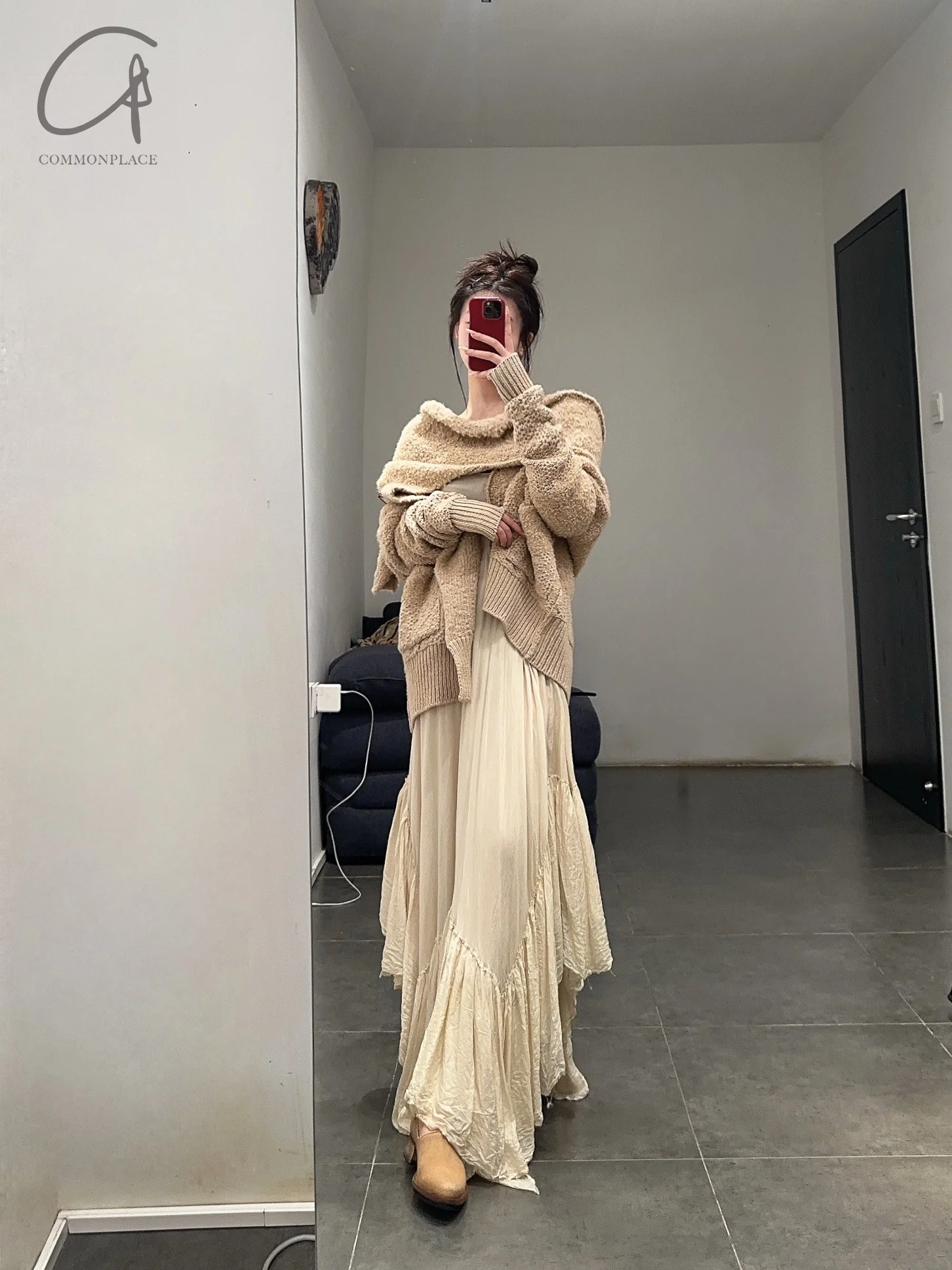 Daniel Andresen 24 Autumn/Winter Camel Wool Silk Scarf Wrap Cardigan/Coat DA-ANIS-ALBINO - Image 18