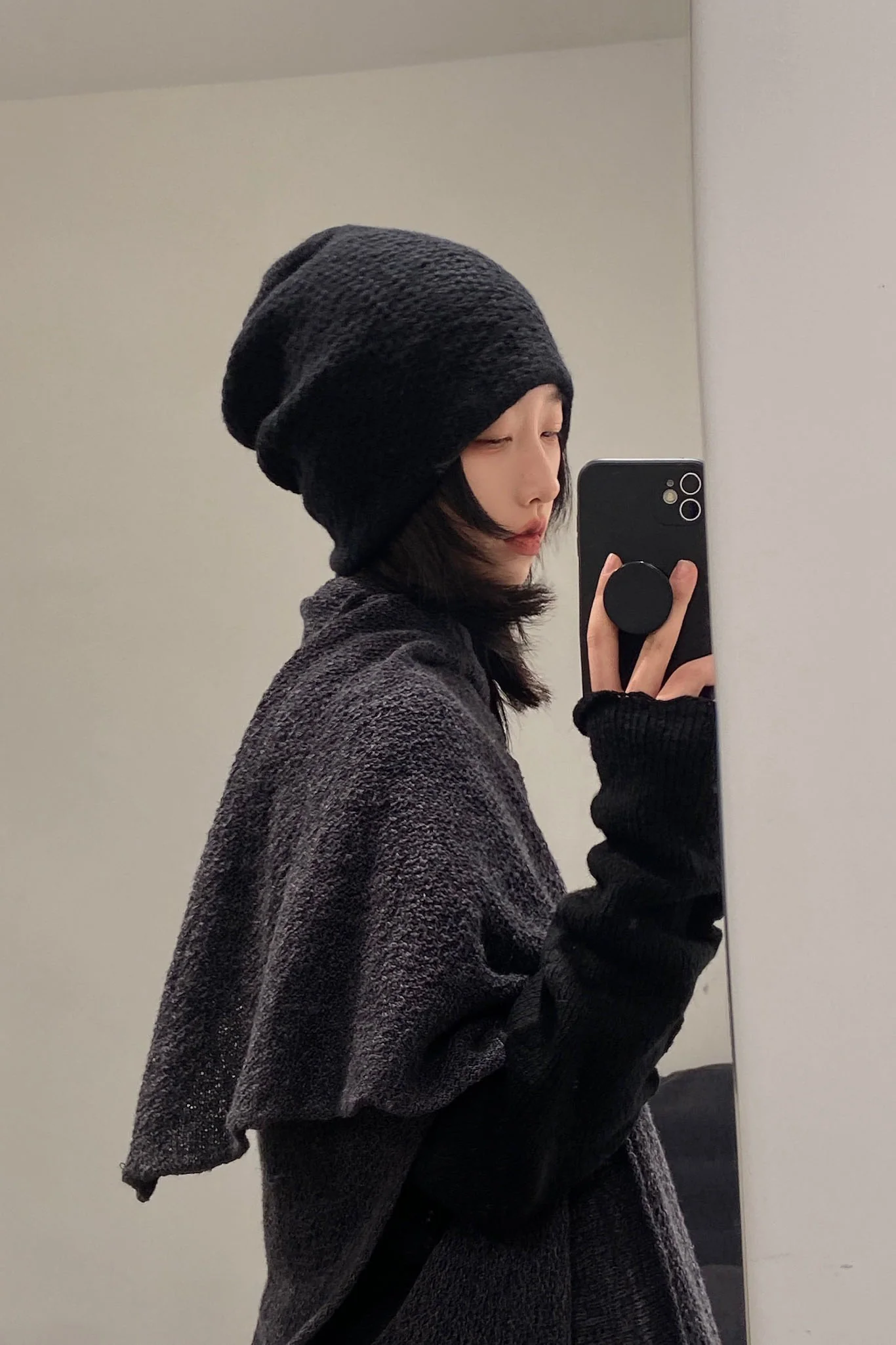 Daniel Andresen Hat Collection II Belgian knitted handmade hat URA BLACK-HEI 6 pure cashmere black PDA101 - Image 9