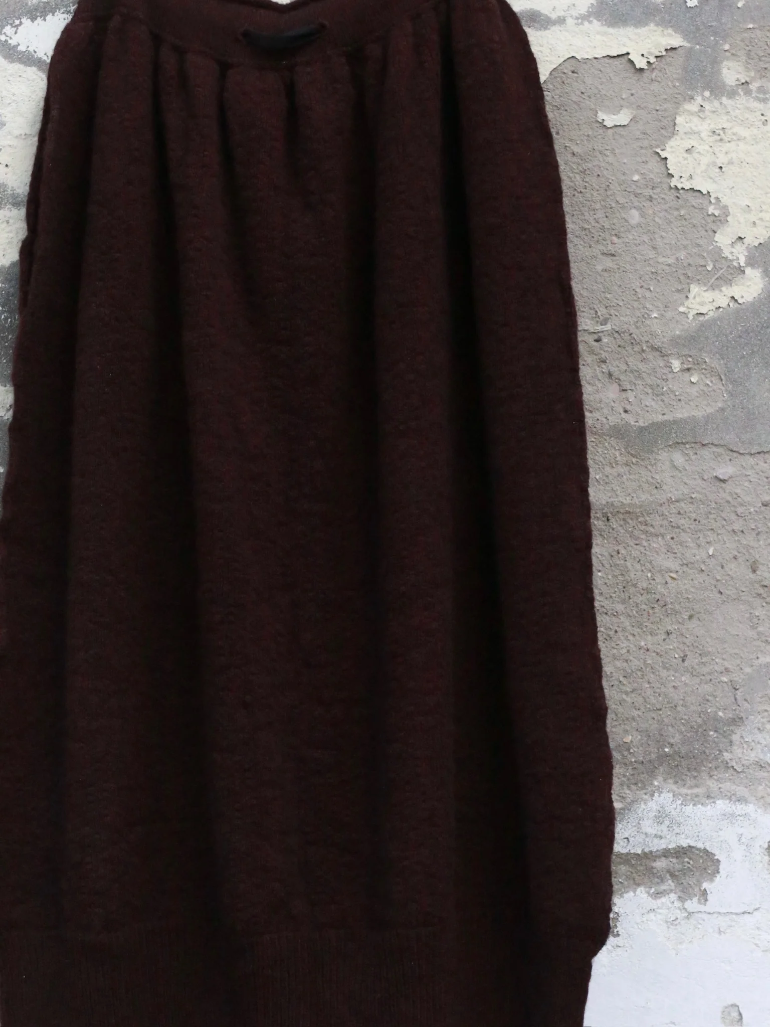 Daniel Andresen Fall/Winter 2025 Drawstring Yak Wool Skirt with Pockets, Belgian Hand-Knitted by DA-trillium-wine - Image 3