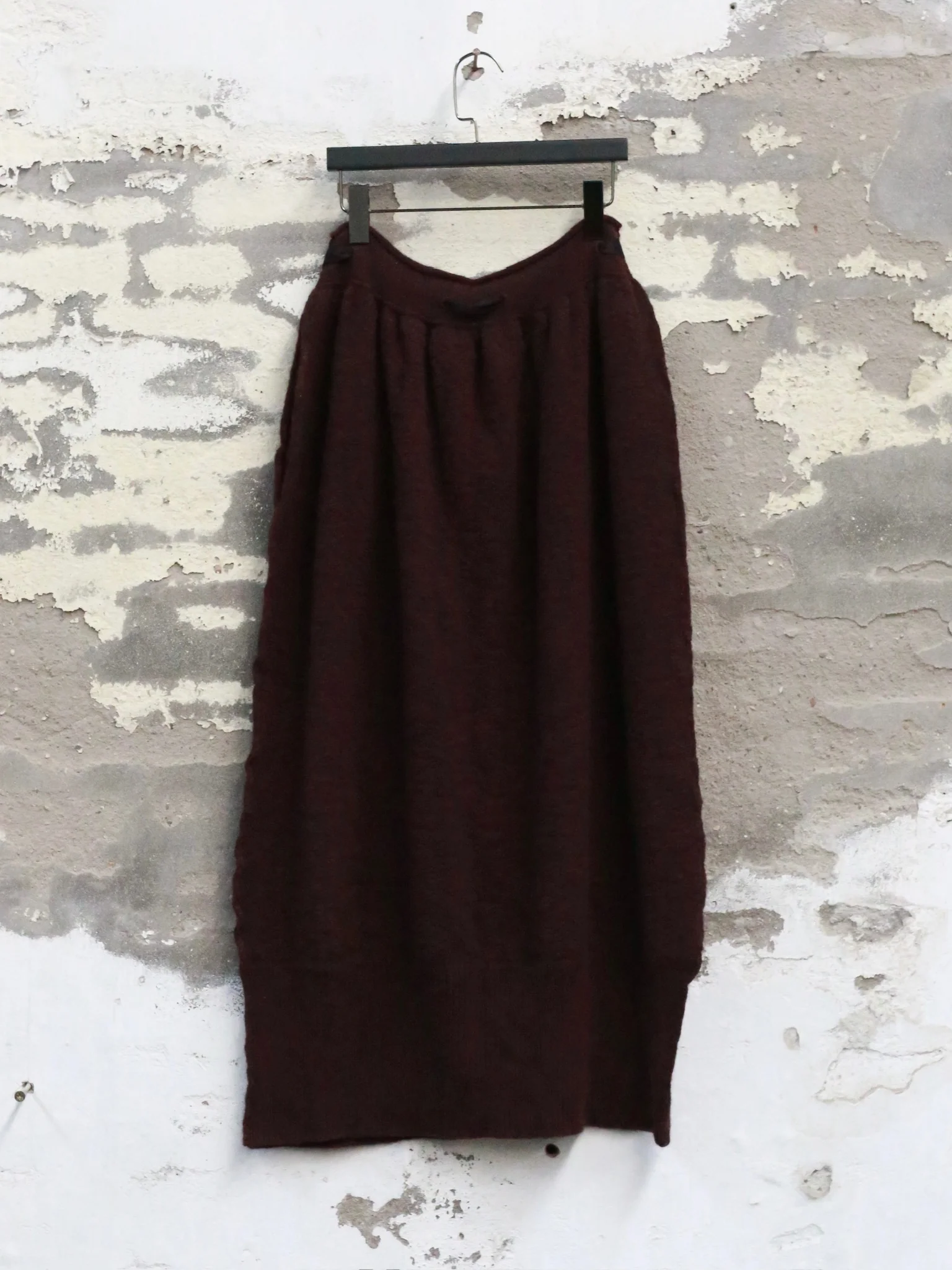 Daniel Andresen Fall/Winter 2025 Drawstring Yak Wool Skirt with Pockets, Belgian Hand-Knitted by DA-trillium-wine - Image 4