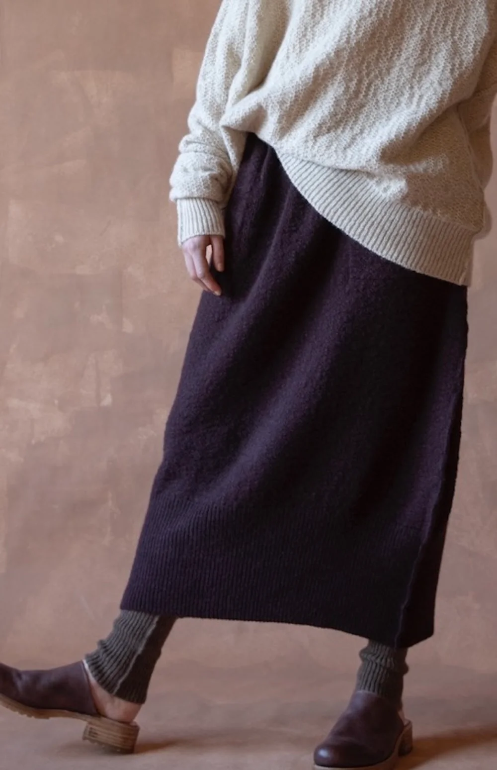 Daniel Andresen Fall/Winter 2025 Drawstring Yak Wool Skirt with Pockets, Belgian Hand-Knitted by DA-trillium-wine - Image 9