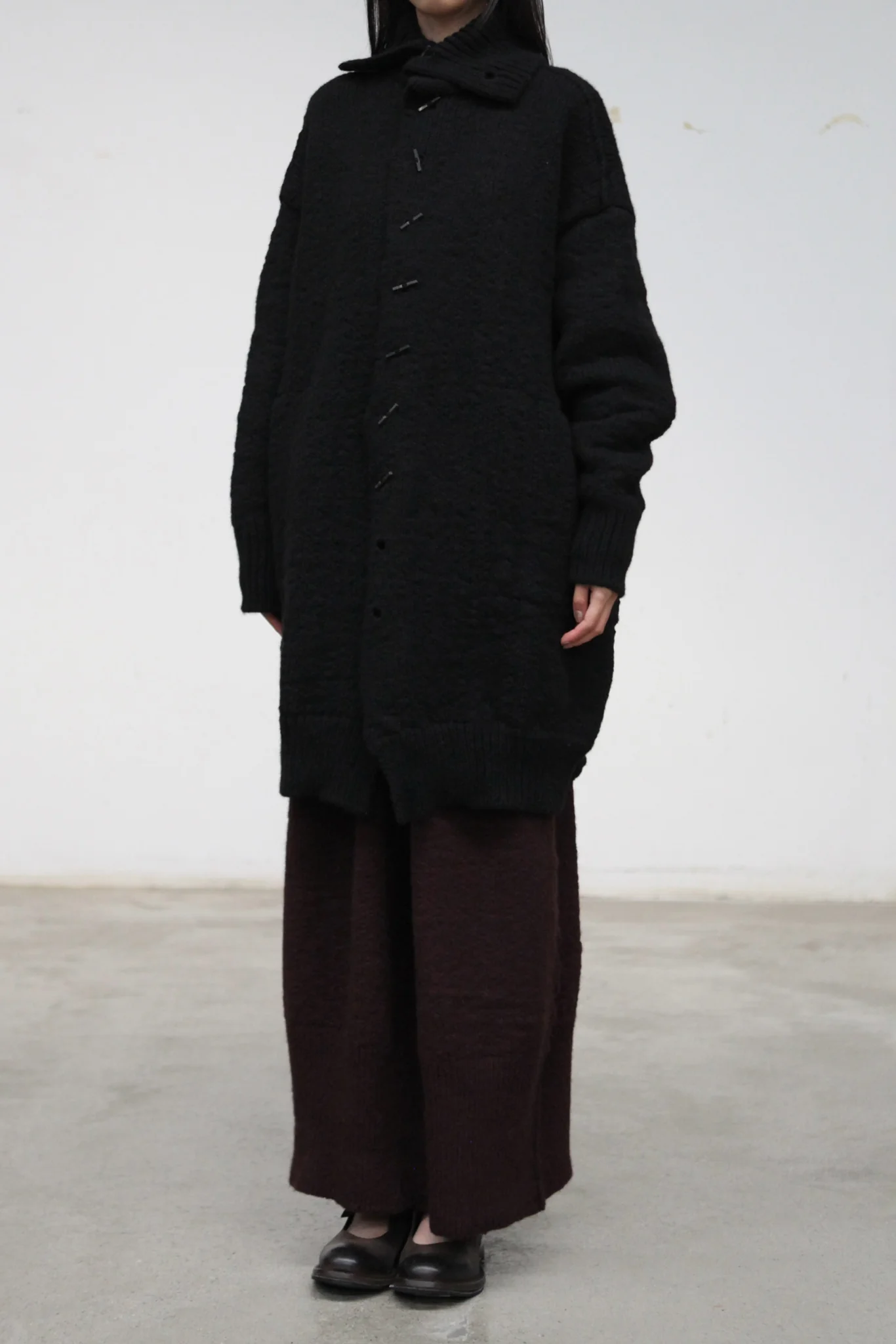 Daniel Andresen Fall/Winter 2025 Extra Thick Button-Up Knit Cardigan, Yak Wool, Belgium, DA-ramps-black - Image 2