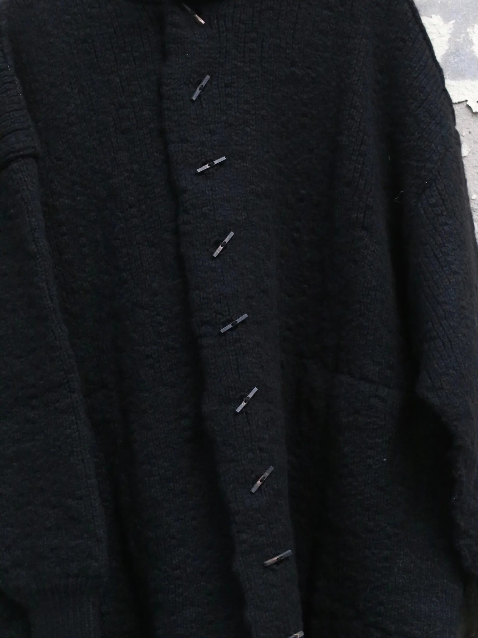Daniel Andresen Fall/Winter 2025 Extra Thick Button-Up Knit Cardigan, Yak Wool, Belgium, DA-ramps-black - Image 5