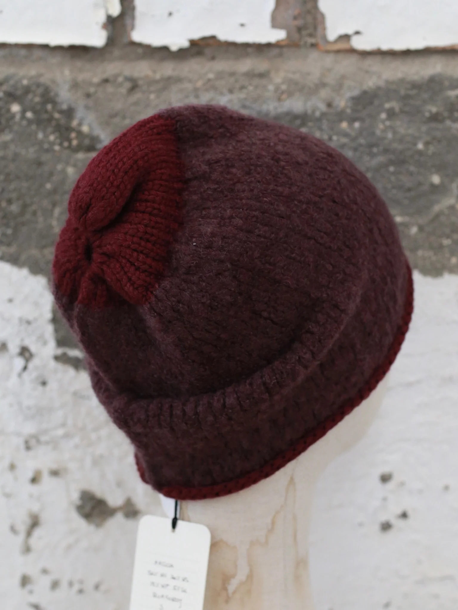 Daniel Andresen Fall/Winter 2025 Hat Collection: Belgian Knitted Handmade Hats DA-areca-burgundy (DA-begonia) - Image 3