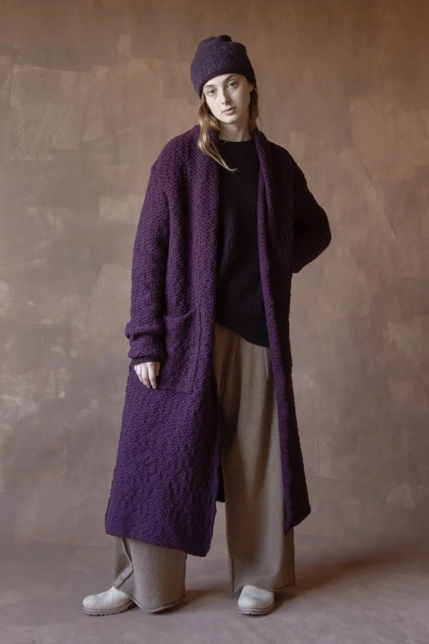 Daniel Andresen Fall/Winter 2025 Long Knitted Cashmere Cardigan, Warm, Belgium DA-bamboo-merlot - Image 11