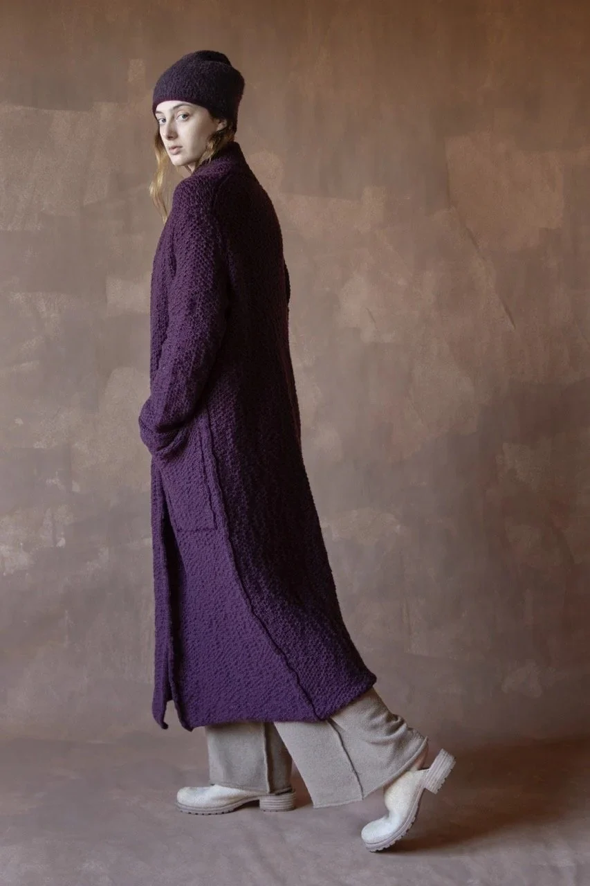 Daniel Andresen Fall/Winter 2025 Long Knitted Cashmere Cardigan, Warm, Belgium DA-bamboo-merlot - Image 12