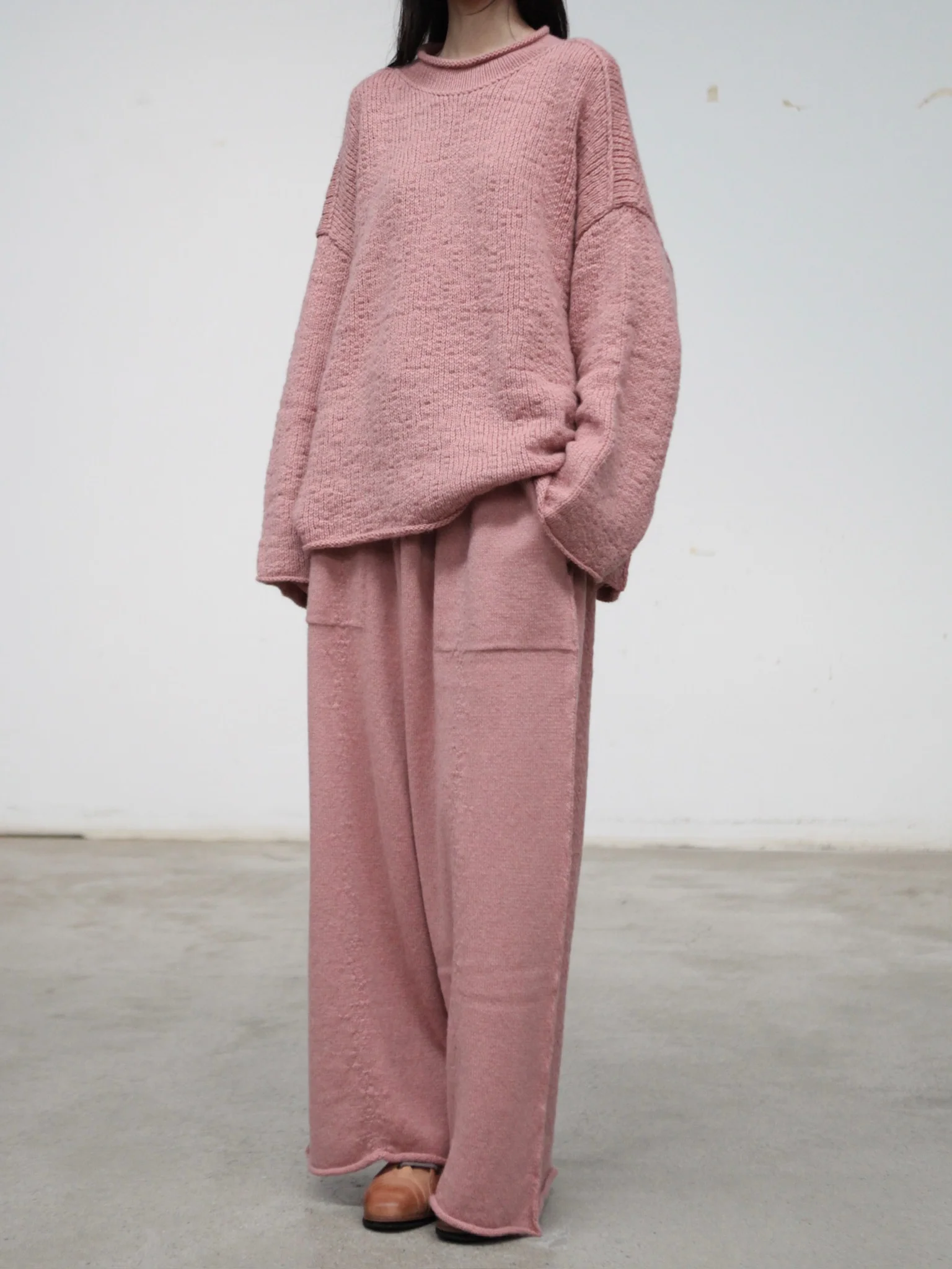 Daniel Andresen Fall/Winter 2025 Yak Wool Loose-Fit Casual Pants, Belgian Hand-Knitted DA-twinspur-rose - Image 7