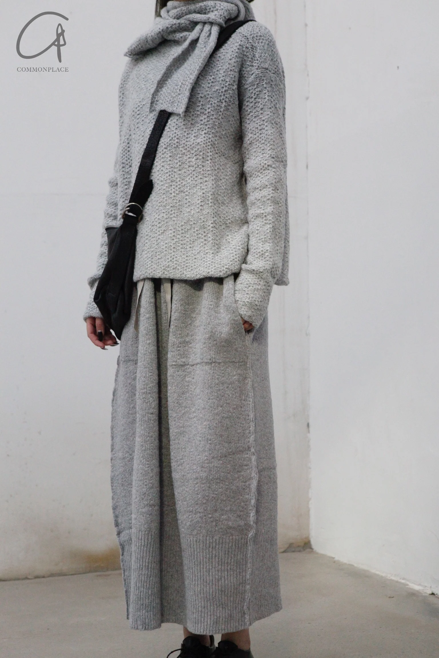 Daniel Andresen Knit Skirt Collection Handmade in Belgium DA-CARDINAL-HUI 1 Virgin wool Grey PDA7 - Image 10